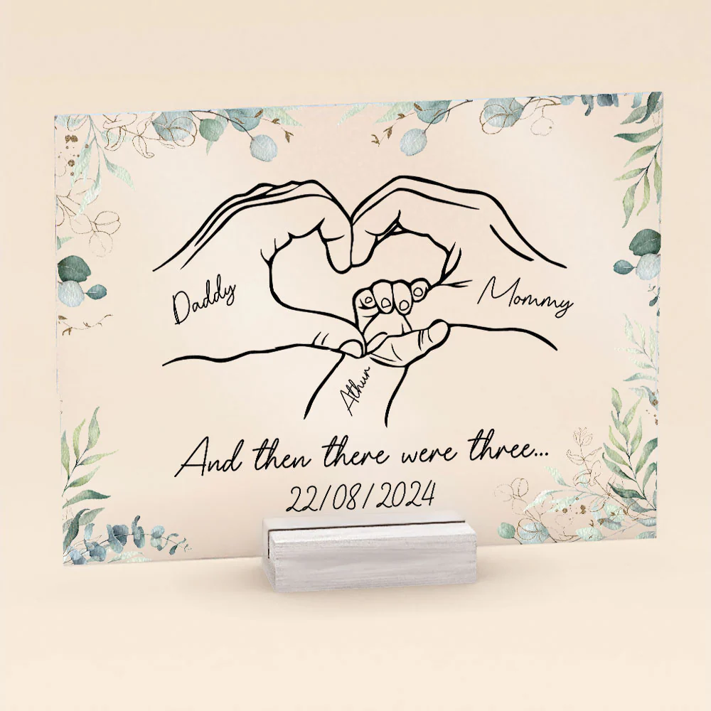 And Then There Were Three - Personalized Acrylic Plaque - Image 2