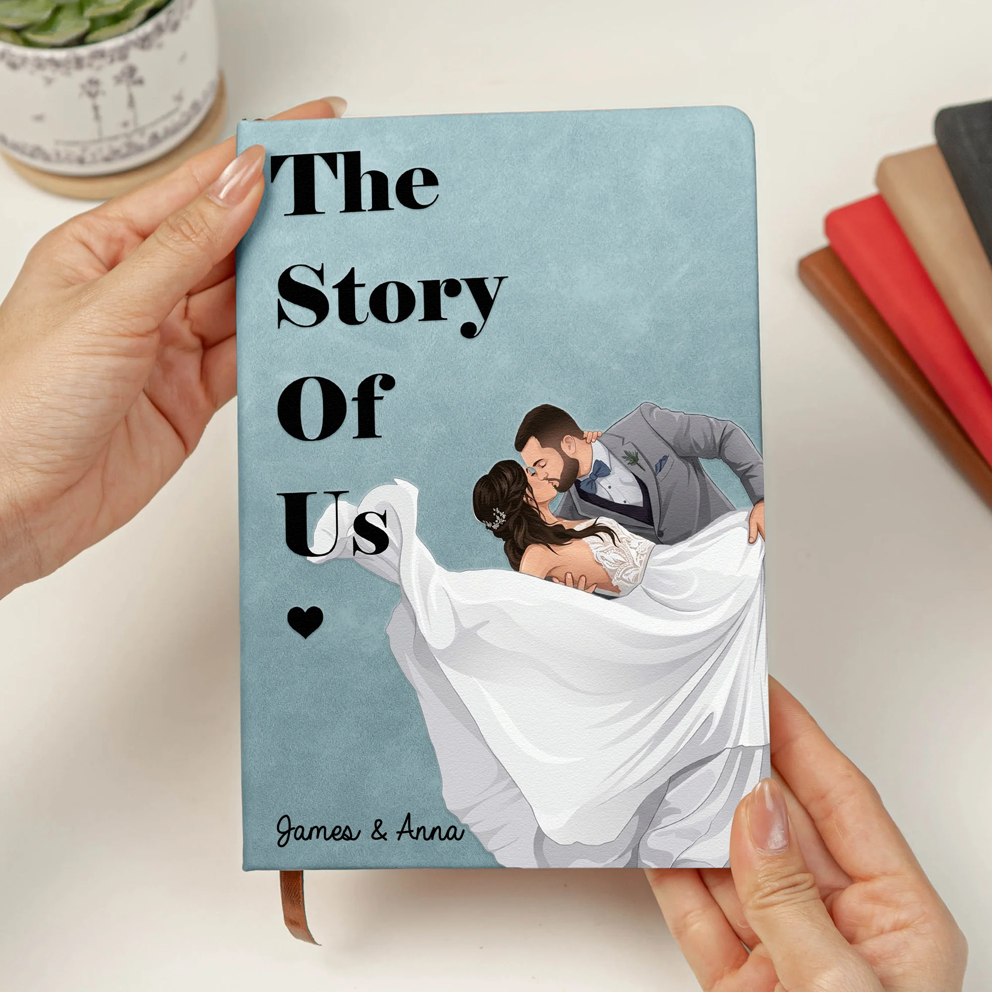 Anniversary Gifts - Custom Photo Couples Portrait Art - The Story Of Us - Personalized Journal - Image 4