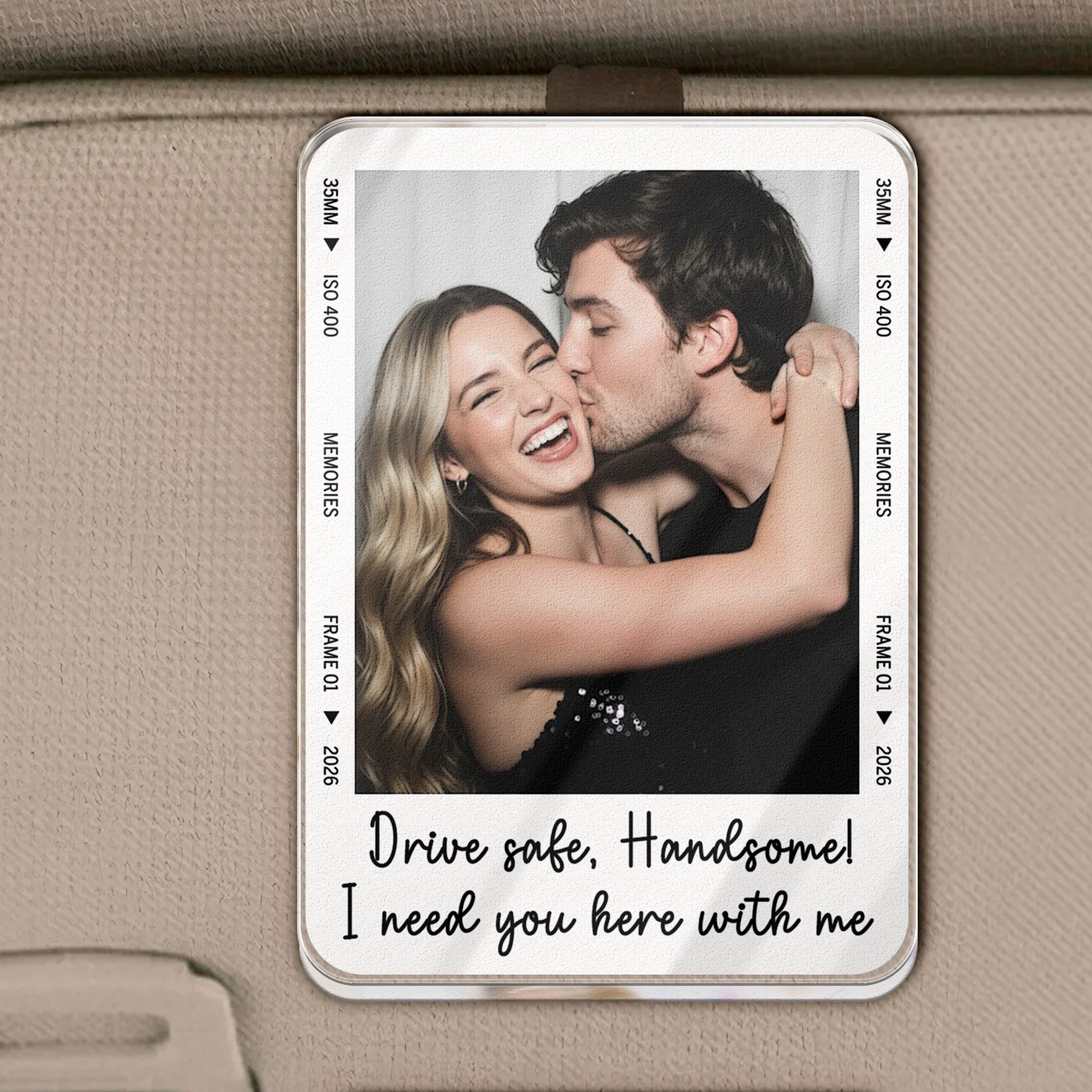 Anniversary Gifts Drive Safe Handsome Gift For Husband, Boyfriend - Personalized Car Visor Clip - Image 4