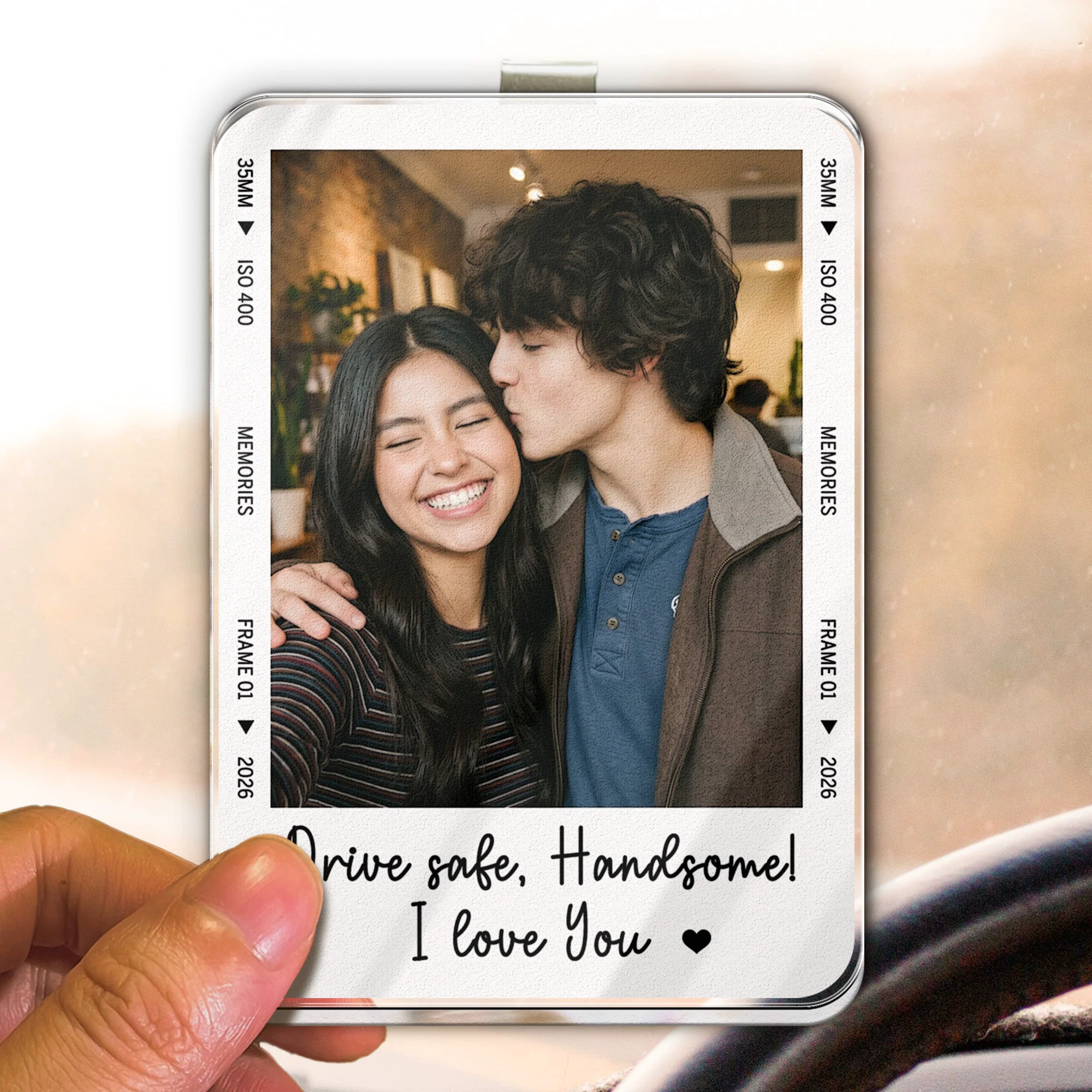 Anniversary Gifts Drive Safe Handsome Gift For Husband, Boyfriend - Personalized Car Visor Clip - Image 6