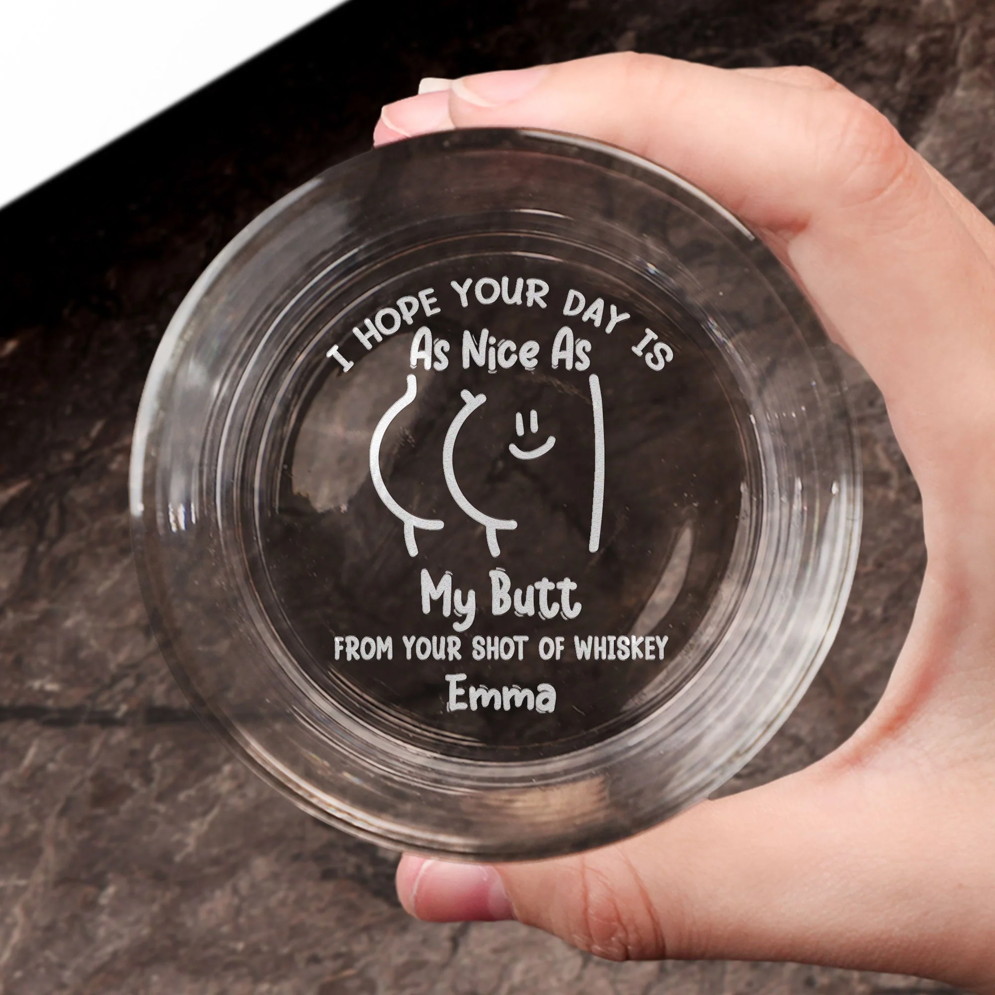 Anniversary Gifts For Men I Hope Your Day Is Nice - Personalized Engraved Whiskey Glass - Image 3