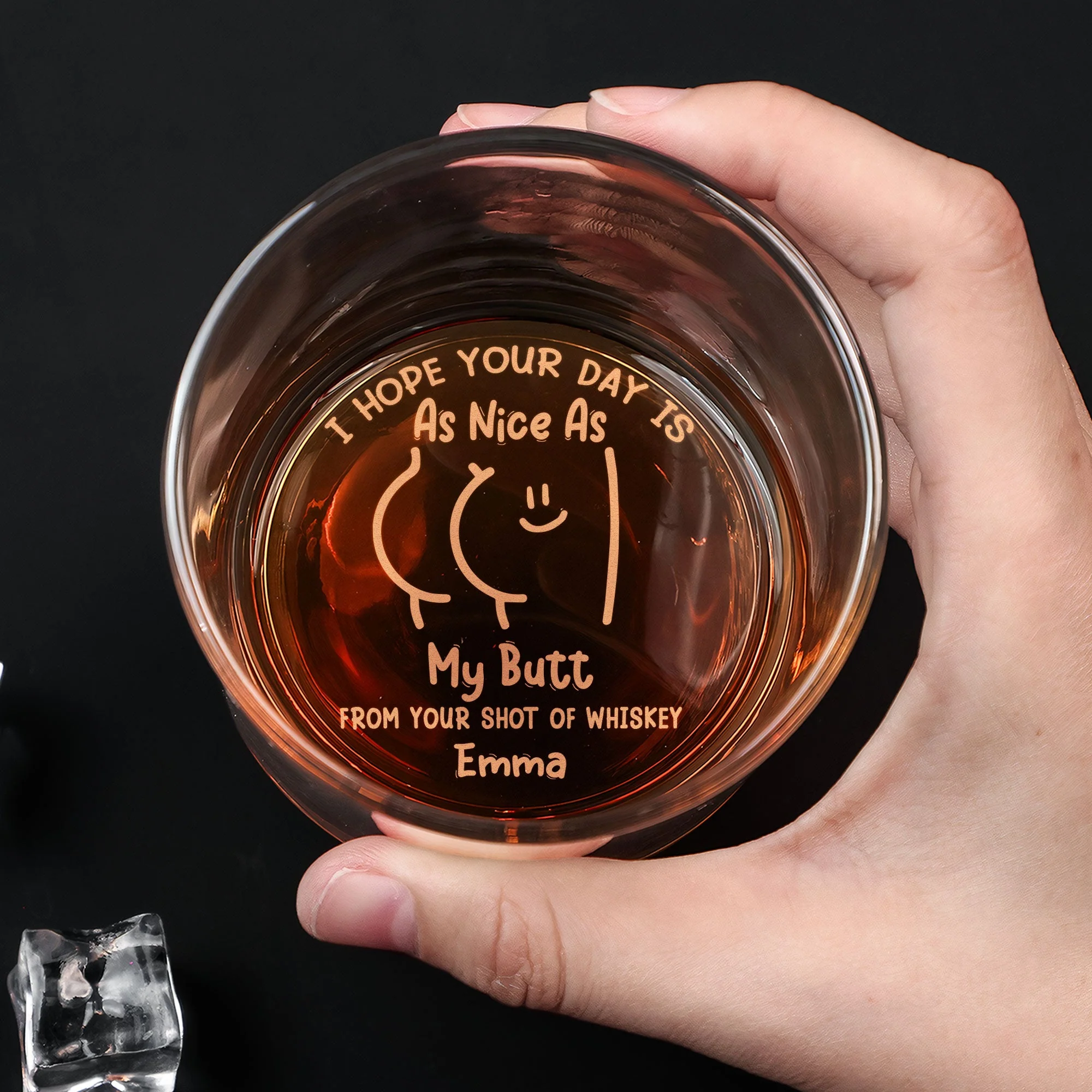Anniversary Gifts For Men I Hope Your Day Is Nice - Personalized Engraved Whiskey Glass - Image 4