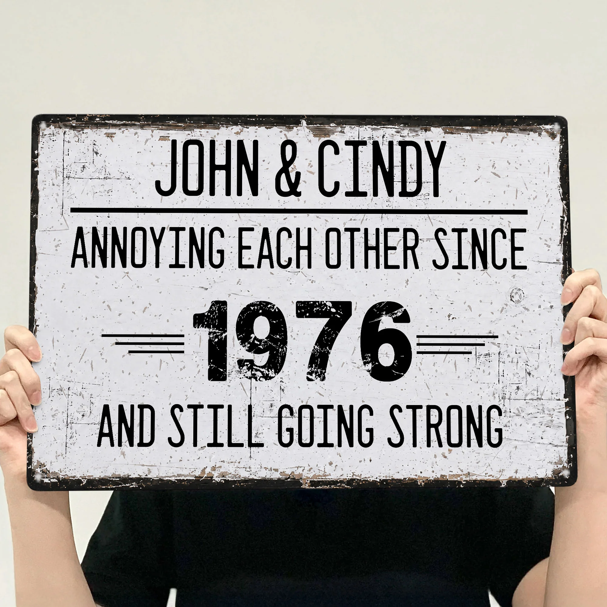 Annoying Each Other For Years & Still Going Strong Anniversary Gifts For Him, Her - Personalized Metal Sign - Image 2