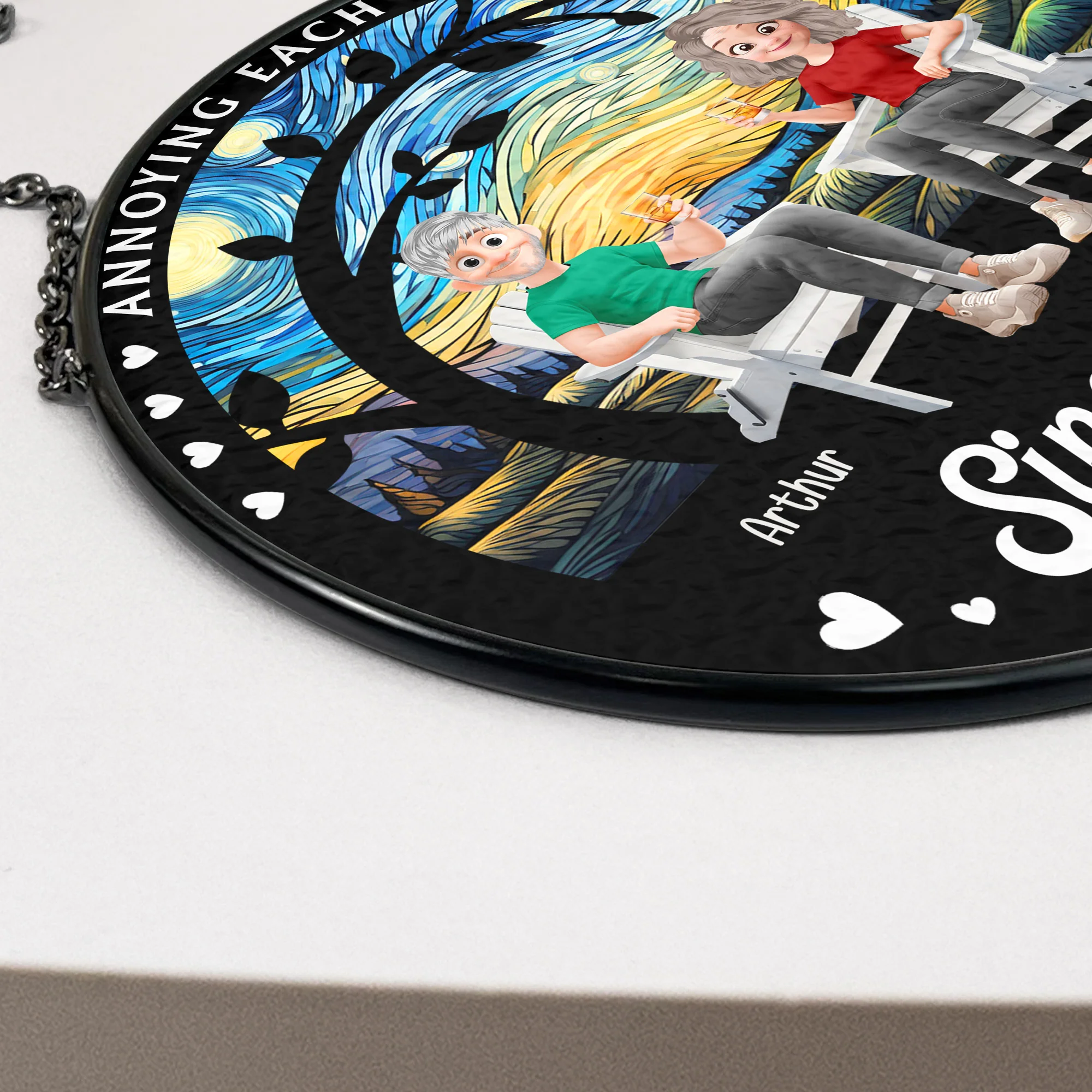 Annoying Each Other Since - Personalized Stained Glass Window Hanging Suncatcher - Image 4