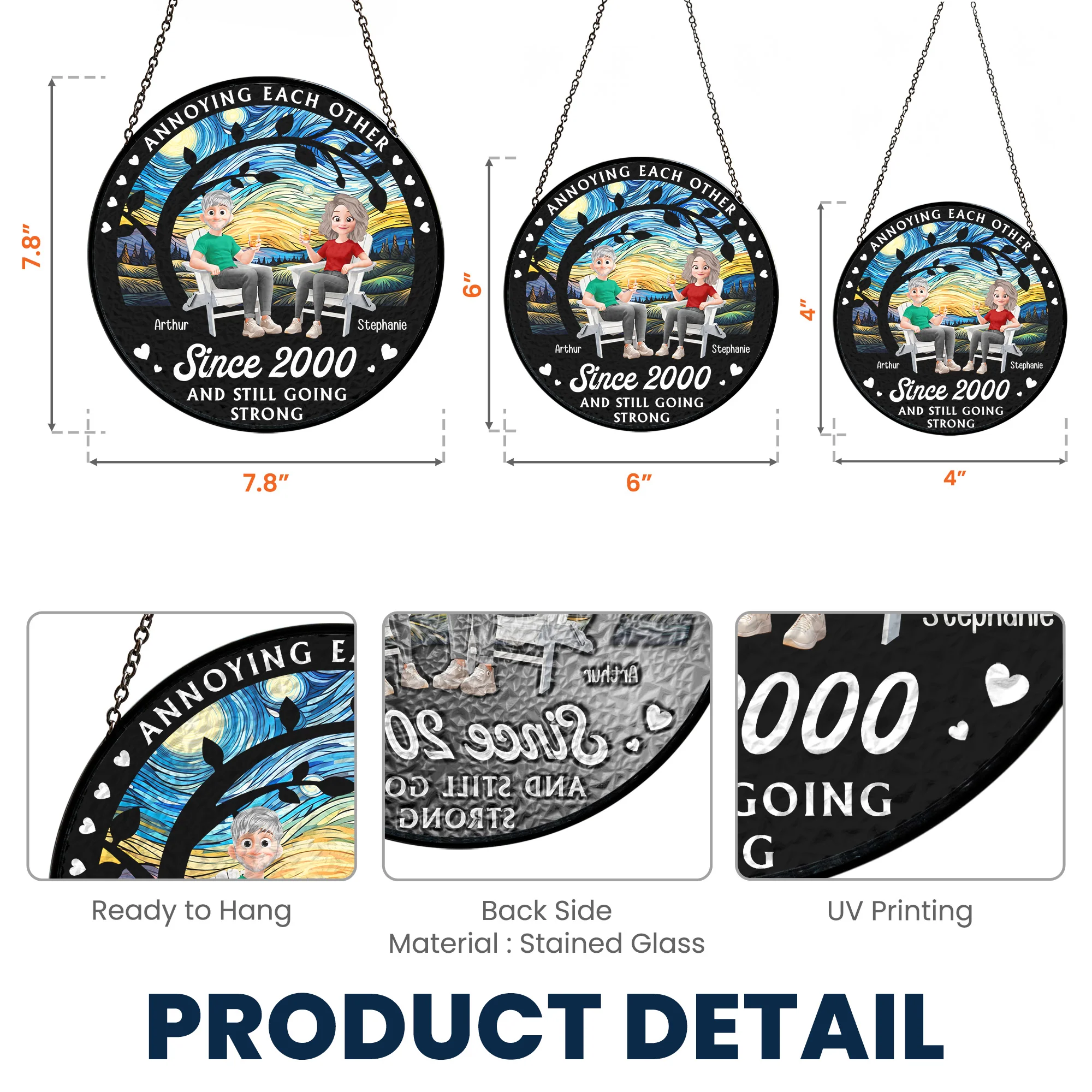Annoying Each Other Since - Personalized Stained Glass Window Hanging Suncatcher - Image 5