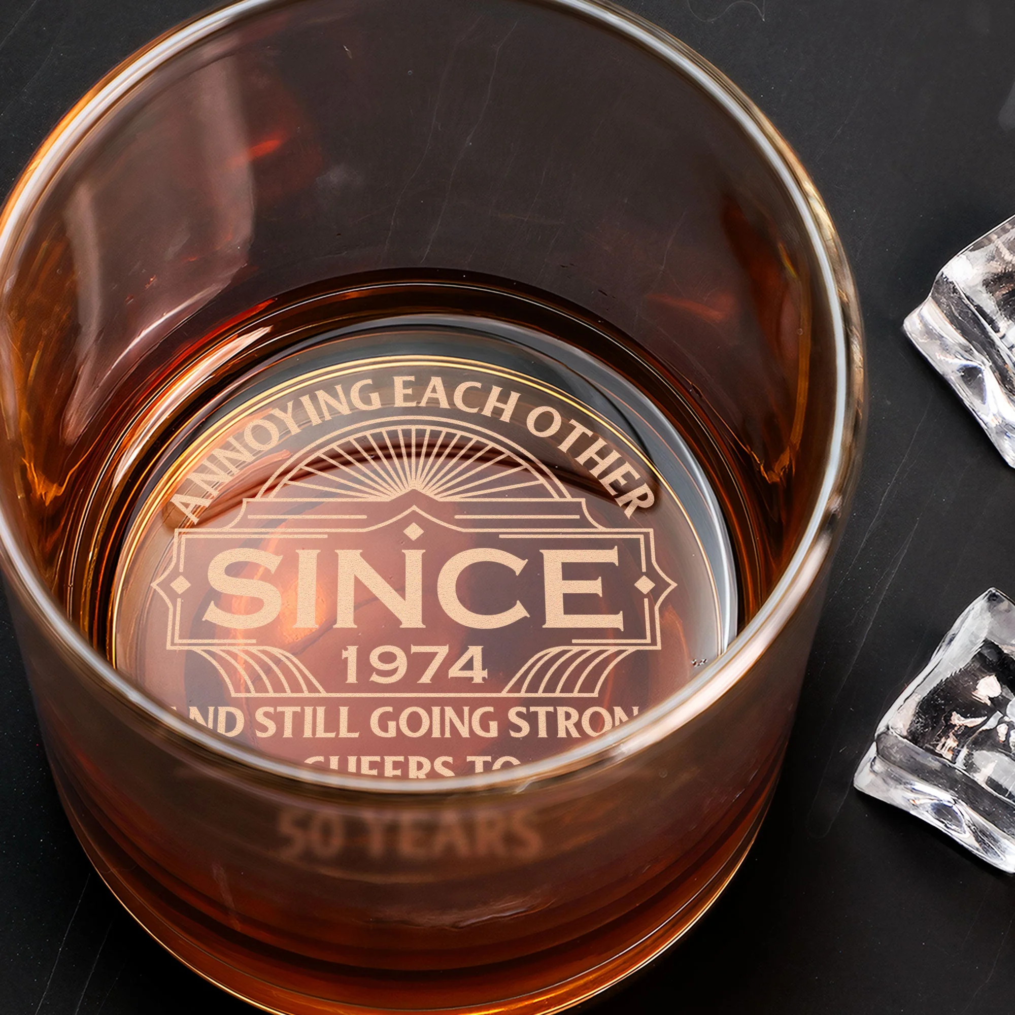 Annoying Each Other Since & Still Going Strong - Personalized Engraved Whiskey Glass - Image 3