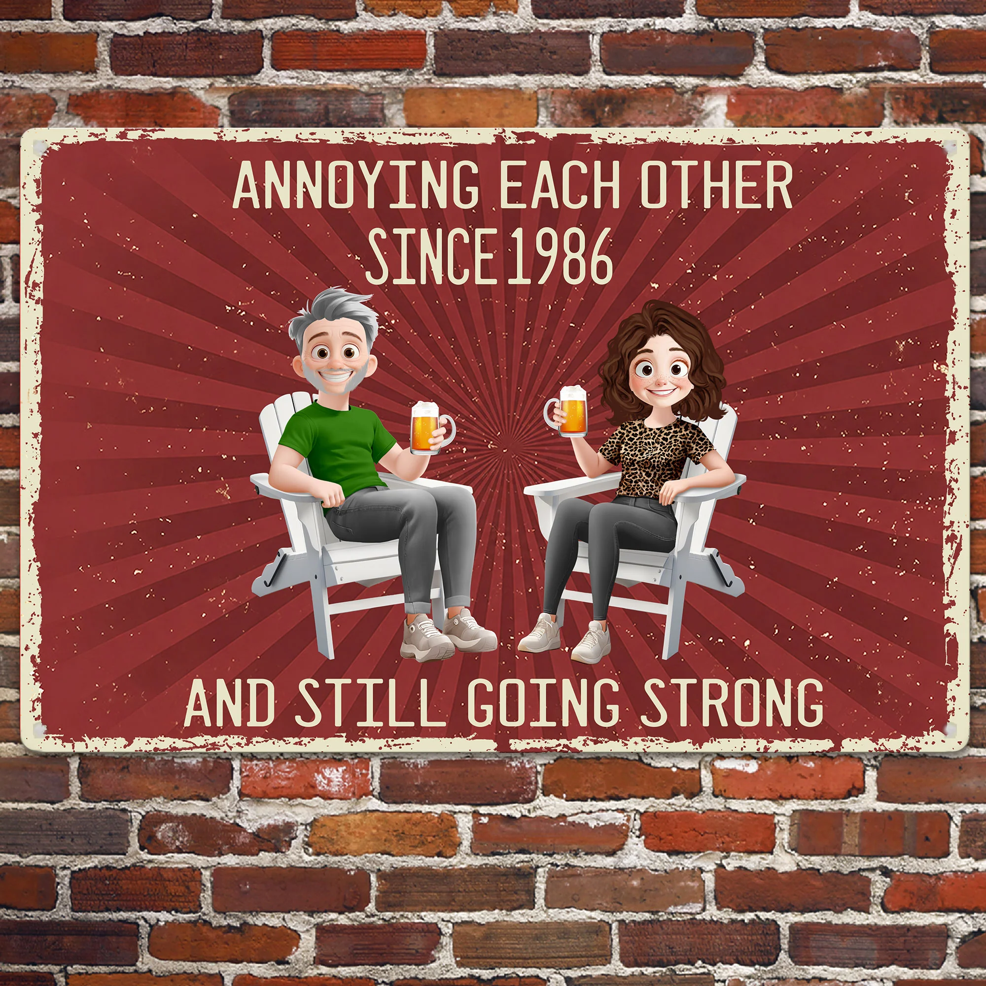 Annoying Each Other Vintage Retro Style New Version - Personalized Metal Sign - Image 2