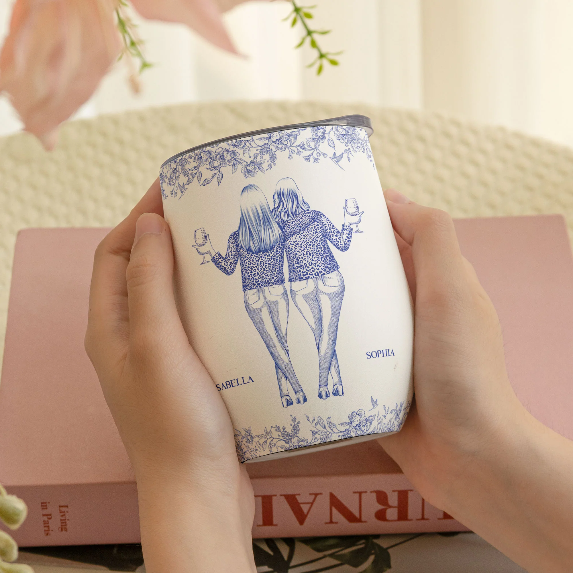 Another Year Of Bonding Over Alcohol - Personalized Wine Tumbler - Image 2
