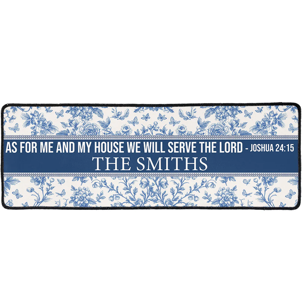 As For Me And My House We Will Serve The Lord - Personalized Runner Rug - Image 2