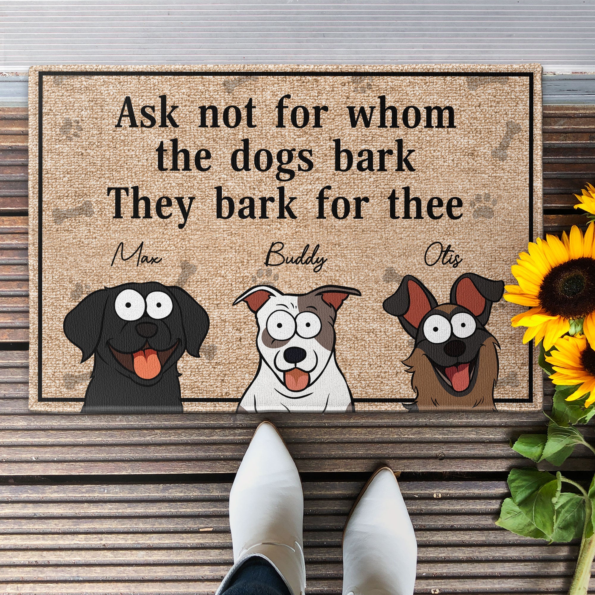 Ask Not For Whom The Dog Barks - Personalized Doormat - Image 2