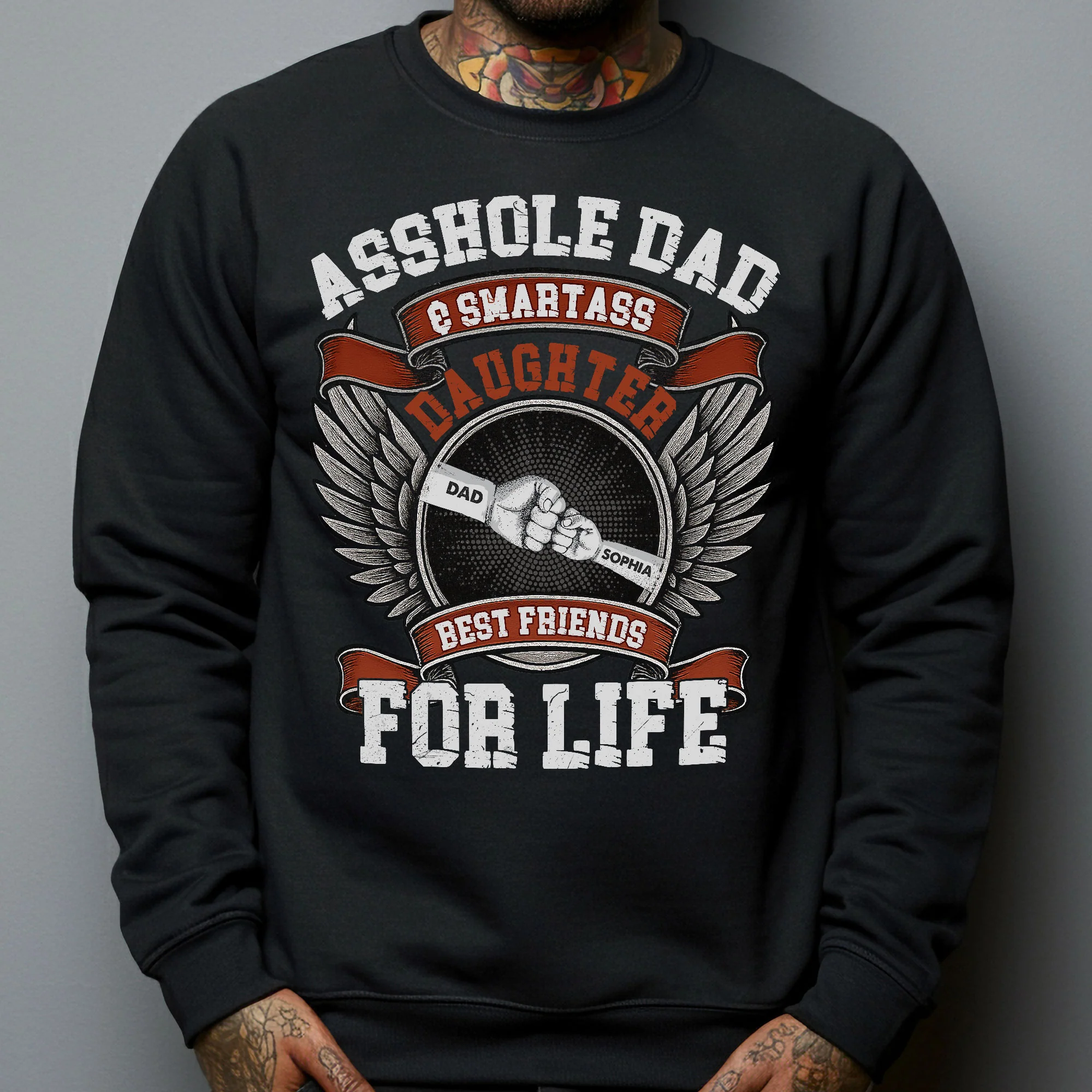 Asshole Dad And Smartass Daughter - Personalized Shirt - Image 4