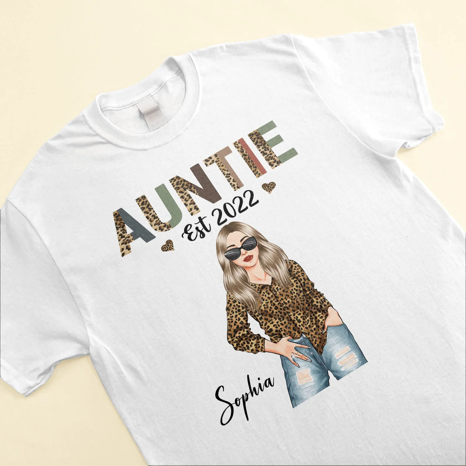 Auntie Est. (Year) - Personalized Shirt - Newly Birth Gift For Aunt, Sister, Family - Image 2