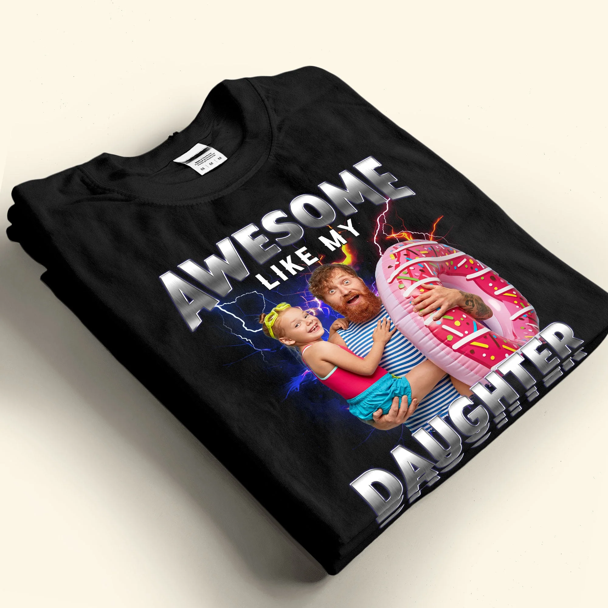 Awesome Like My Daughter Bootleg Style- Personalized Photo Shirt - Image 5
