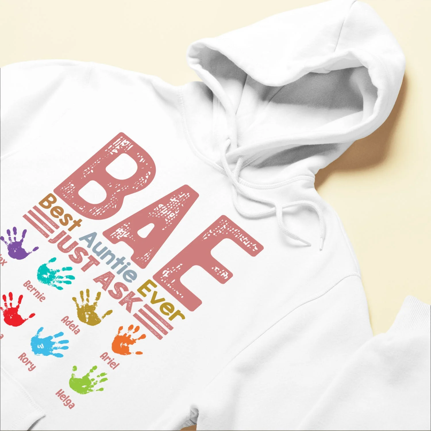 B.A.E Best Auntie Ever Handprints - Personalized Shirt - Gift For Aunts - Image 6