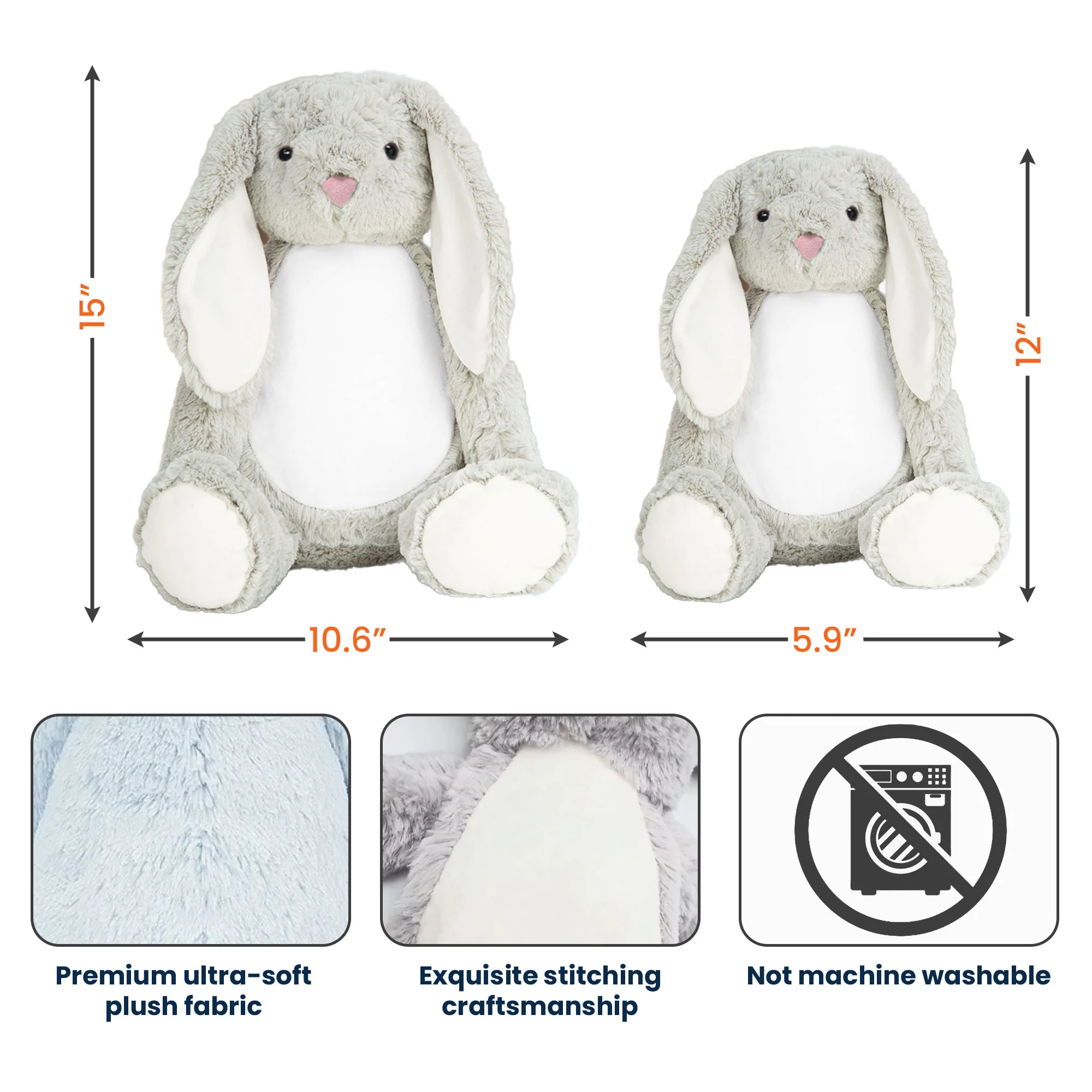 Baby Announcement Gift For Grandparent - Personalized Bunny Plush - Image 6