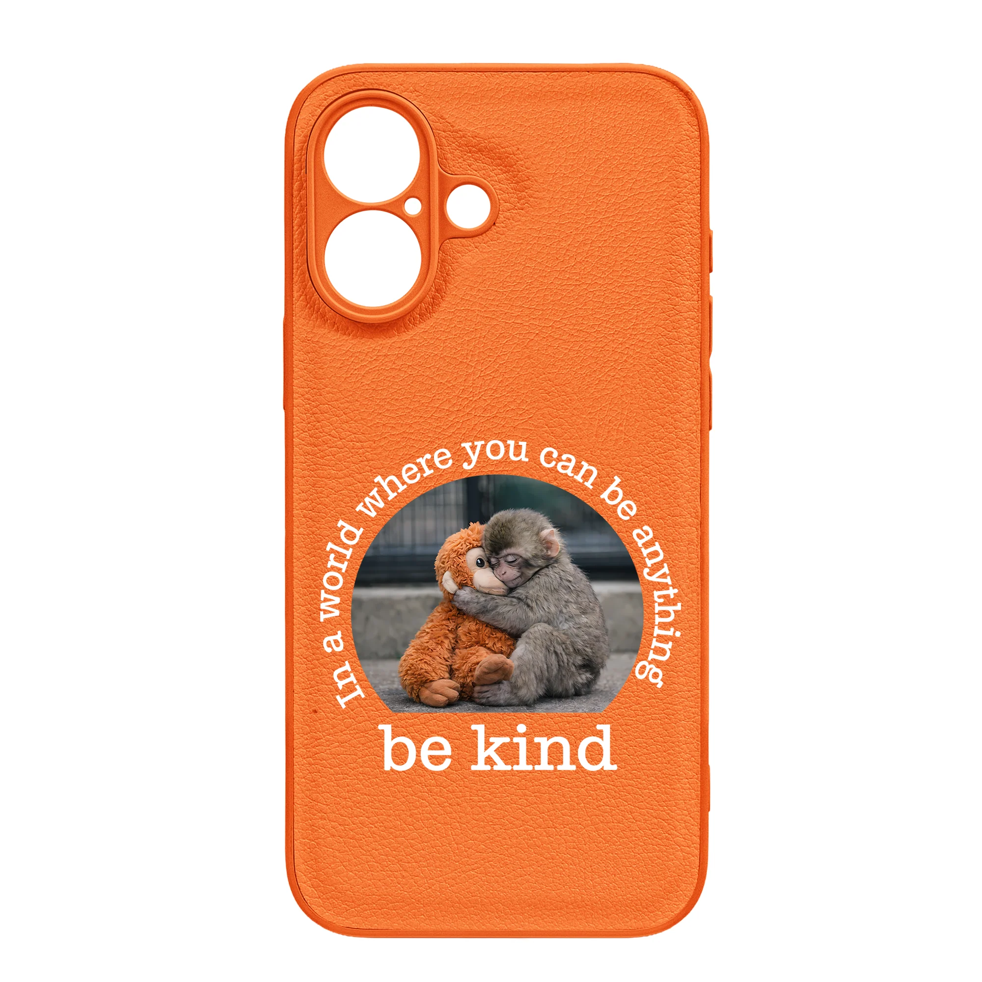 Baby Punch Monkey - Be Kind, Punch The Abandoned Baby Monkey Gift For Animal Lover - Leather Phone Case - Image 11