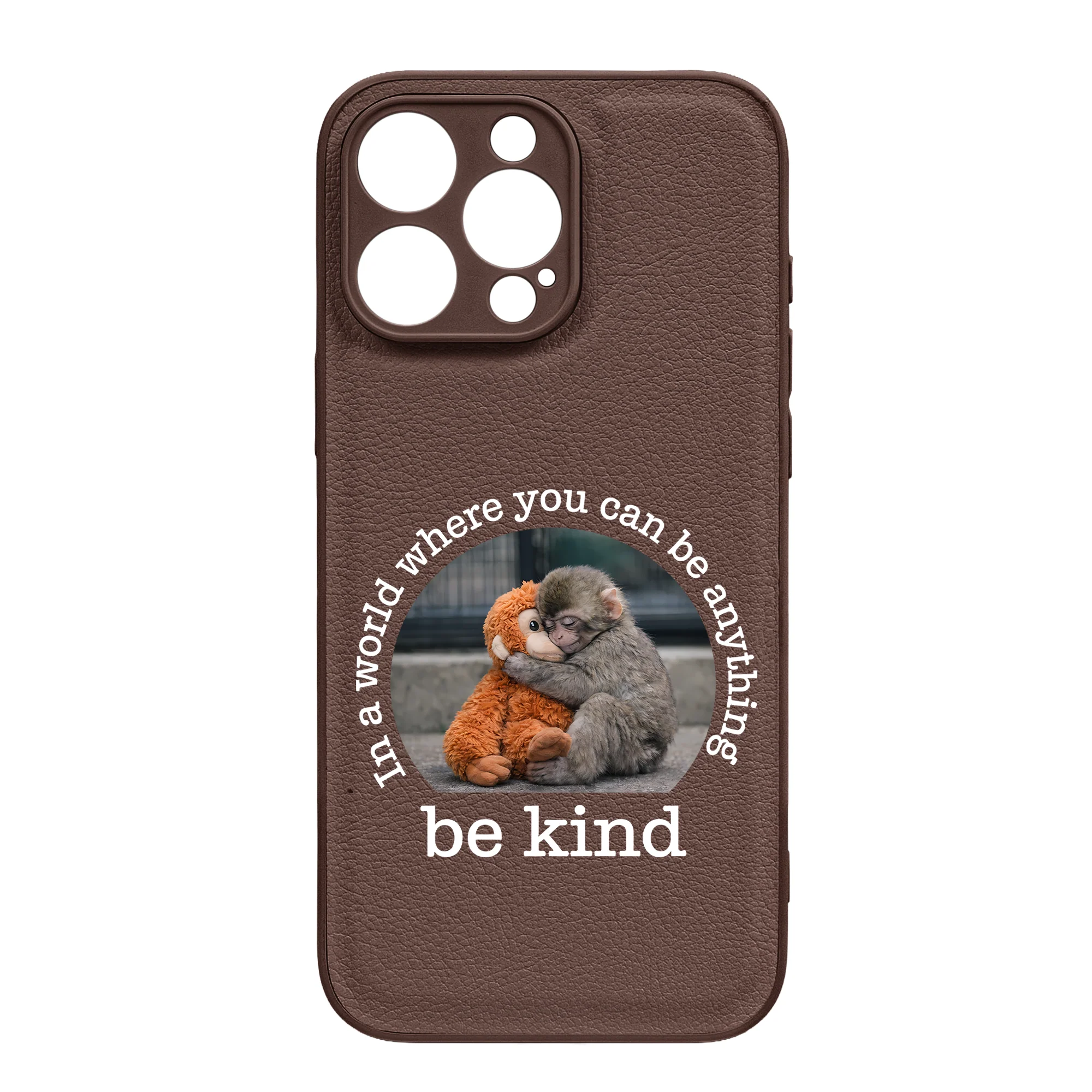 Baby Punch Monkey - Be Kind, Punch The Abandoned Baby Monkey Gift For Animal Lover - Leather Phone Case - Image 42