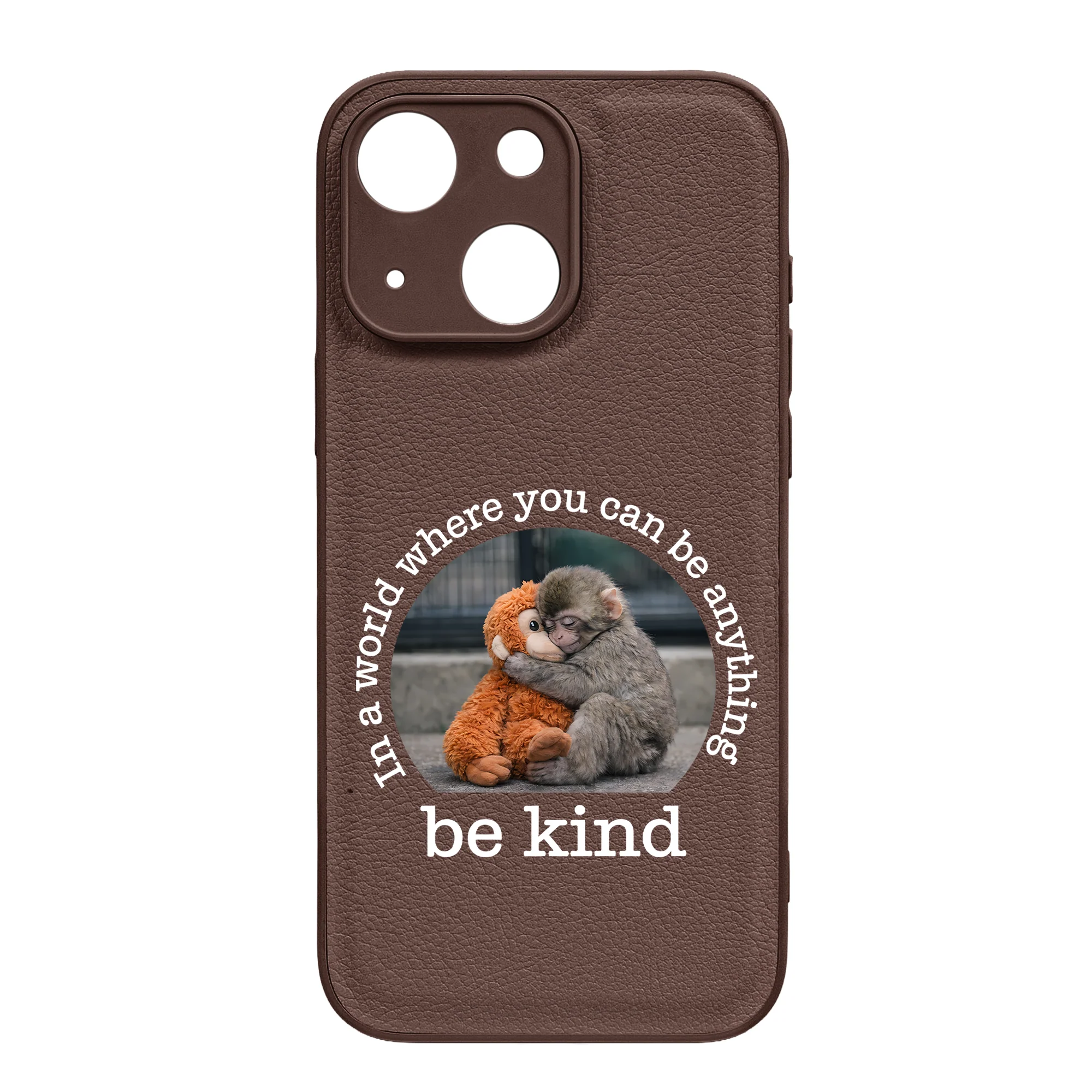 Baby Punch Monkey - Be Kind, Punch The Abandoned Baby Monkey Gift For Animal Lover - Leather Phone Case - Image 43