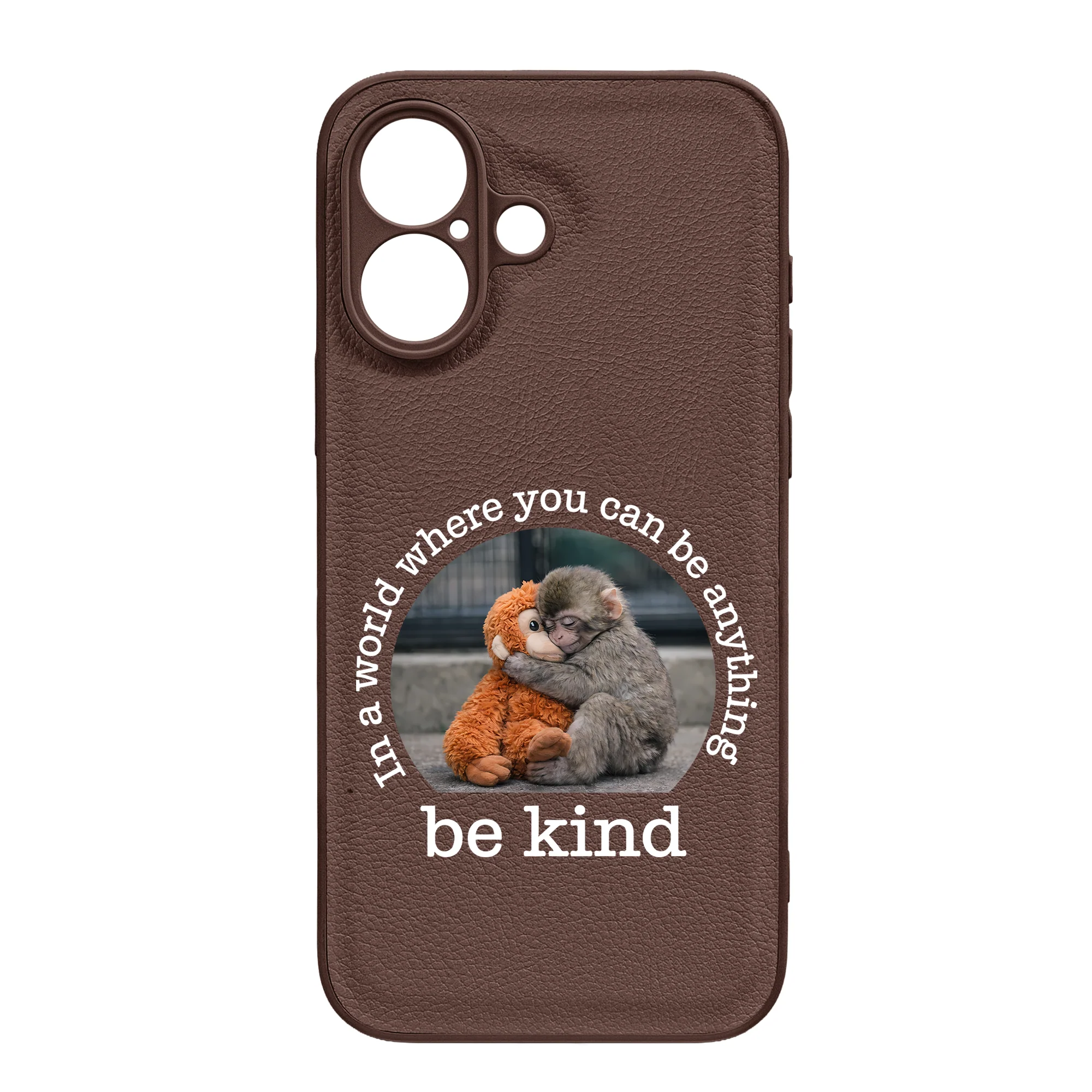 Baby Punch Monkey - Be Kind, Punch The Abandoned Baby Monkey Gift For Animal Lover - Leather Phone Case - Image 44