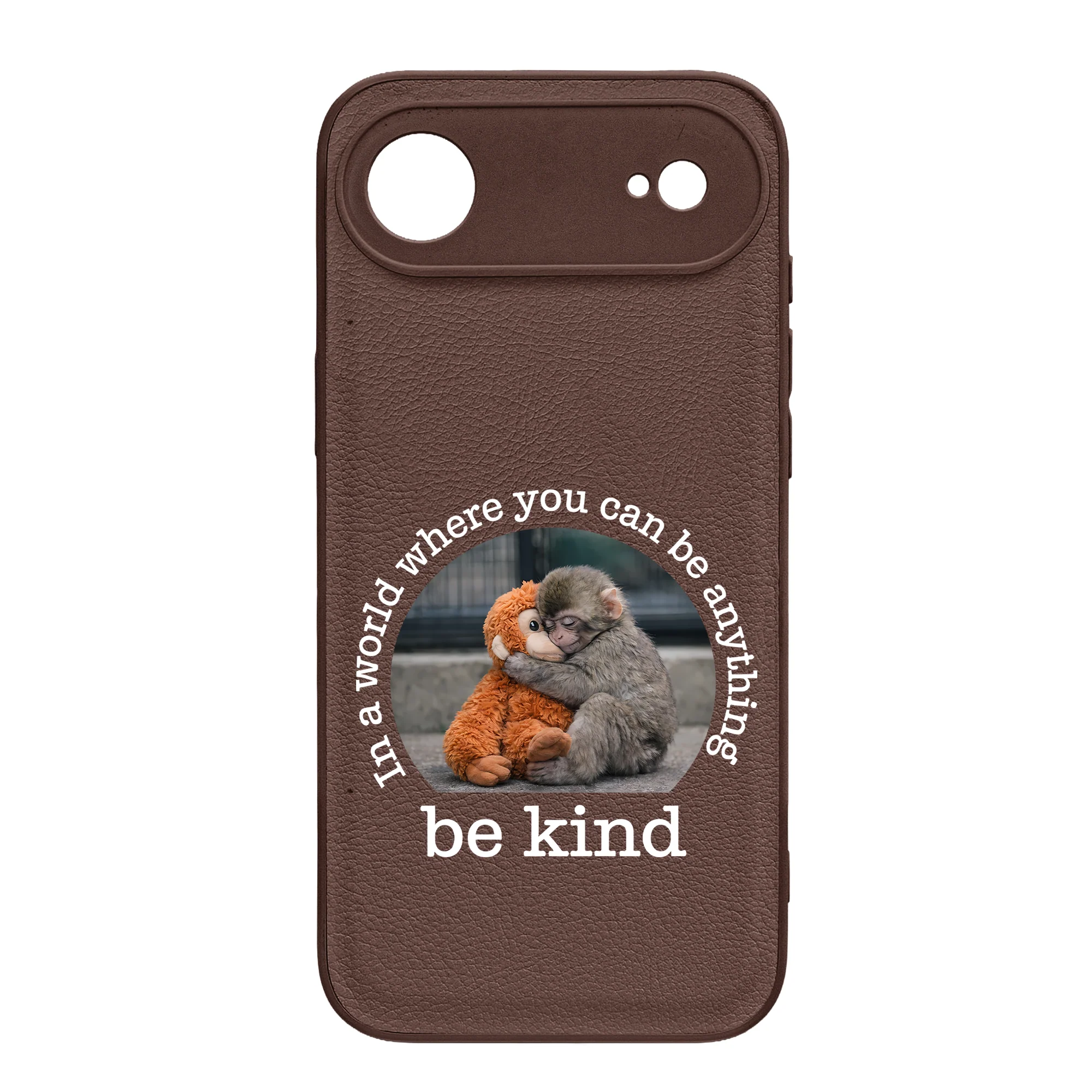 Baby Punch Monkey - Be Kind, Punch The Abandoned Baby Monkey Gift For Animal Lover - Leather Phone Case - Image 45