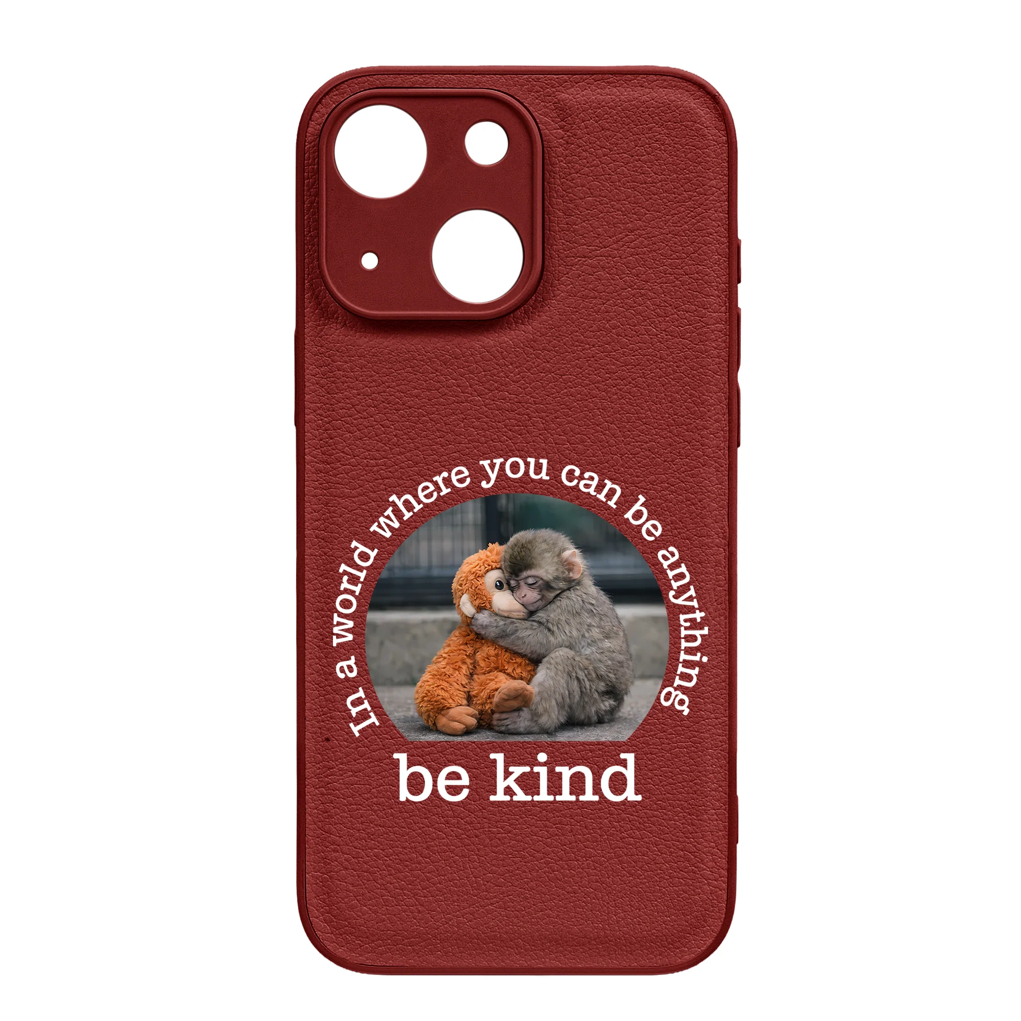 Baby Punch Monkey - Be Kind, Punch The Abandoned Baby Monkey Gift For Animal Lover - Leather Phone Case - Image 49