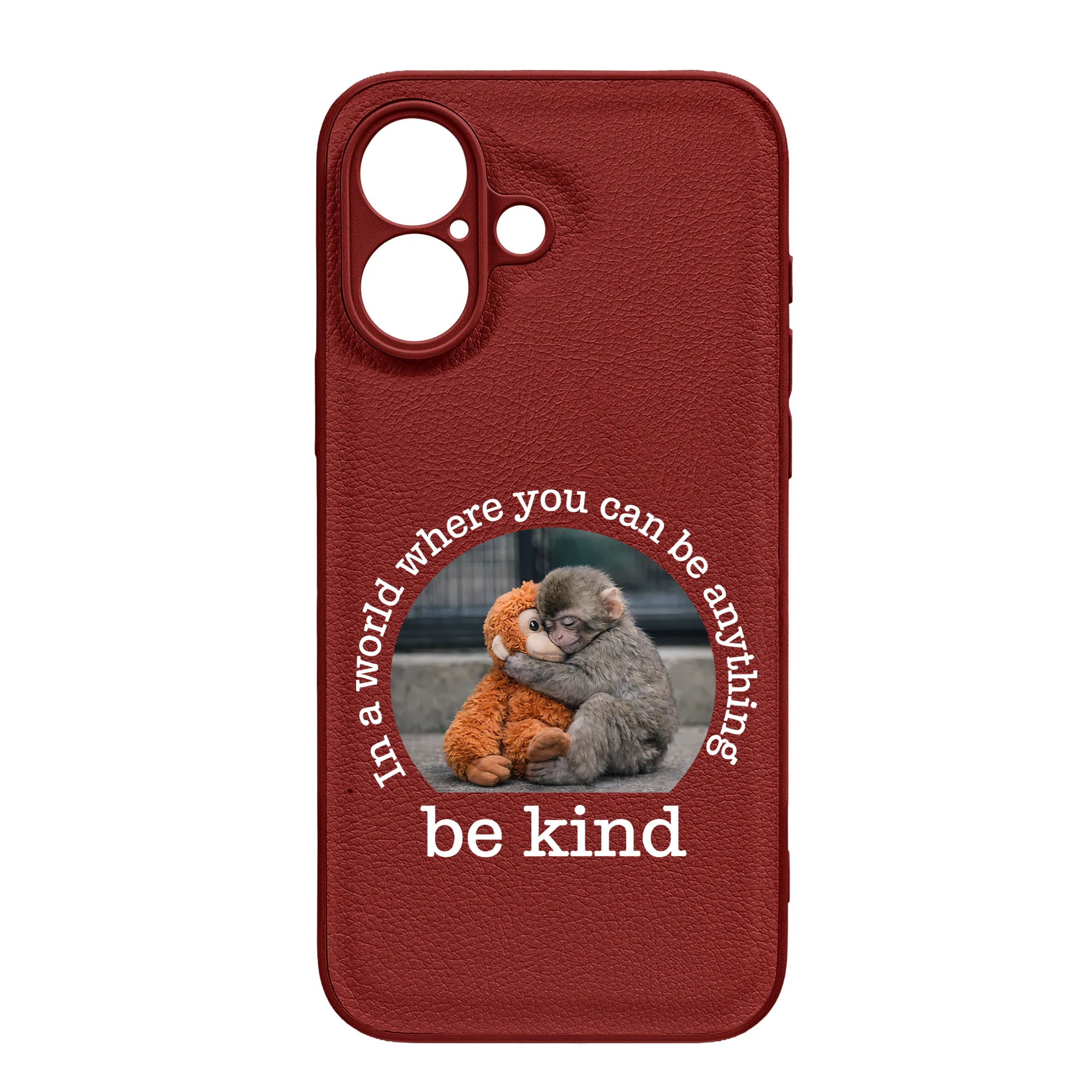 Baby Punch Monkey - Be Kind, Punch The Abandoned Baby Monkey Gift For Animal Lover - Leather Phone Case - Image 50