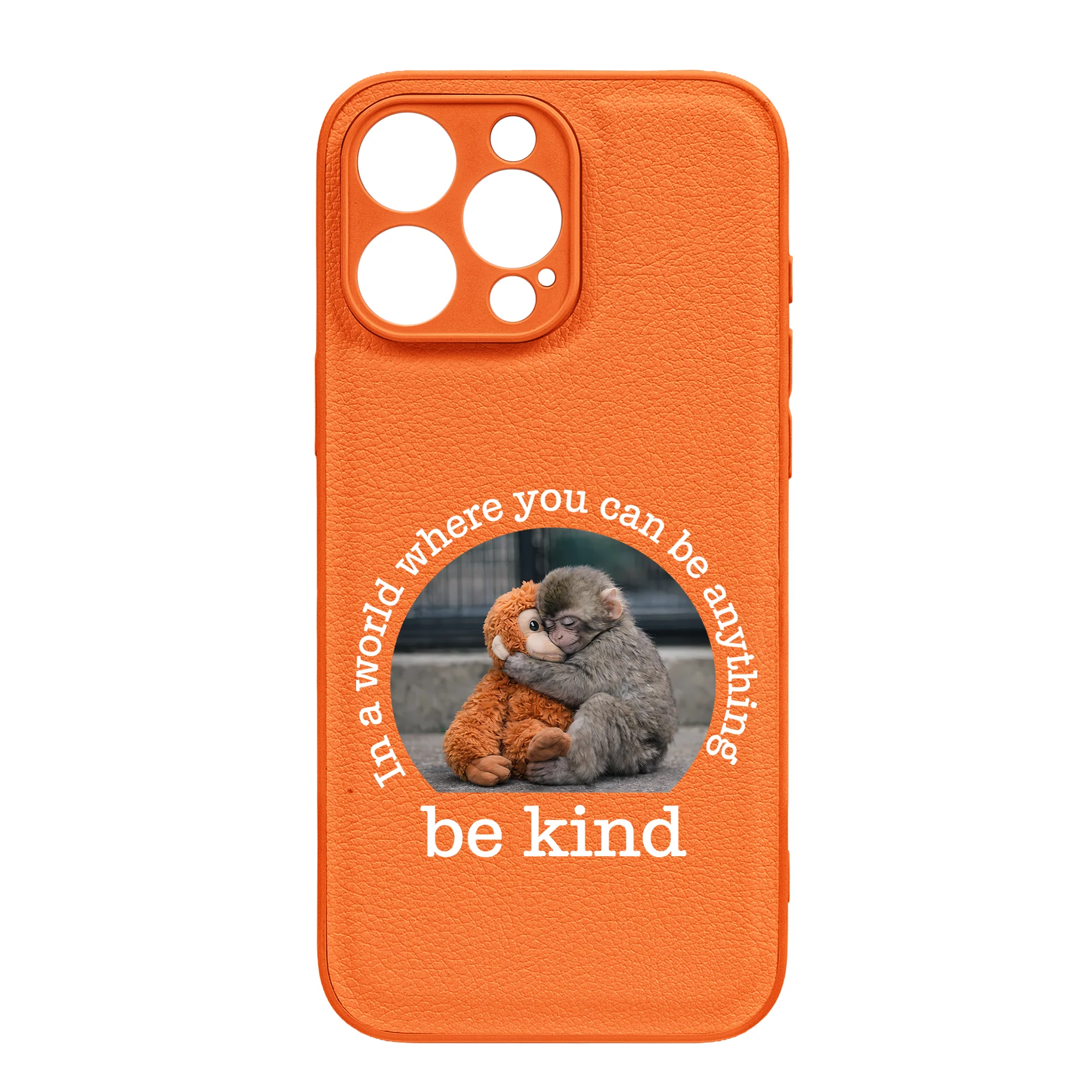 Baby Punch Monkey - Be Kind, Punch The Abandoned Baby Monkey Gift For Animal Lover - Leather Phone Case - Image 7