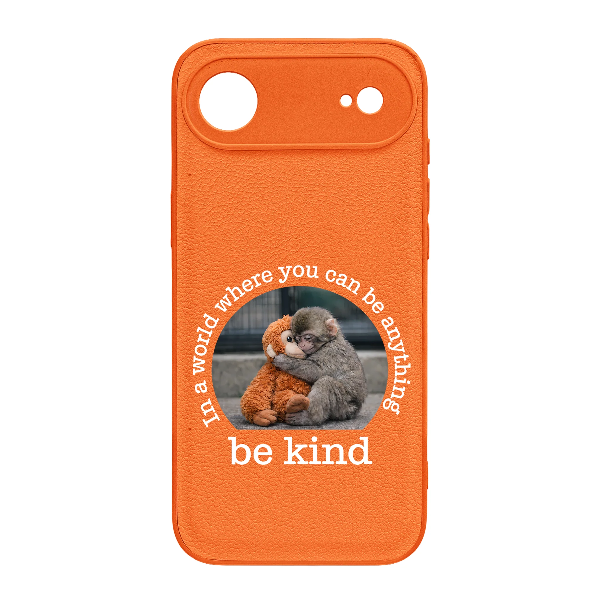 Baby Punch Monkey - Be Kind, Punch The Abandoned Baby Monkey Gift For Animal Lover - Leather Phone Case - Image 9