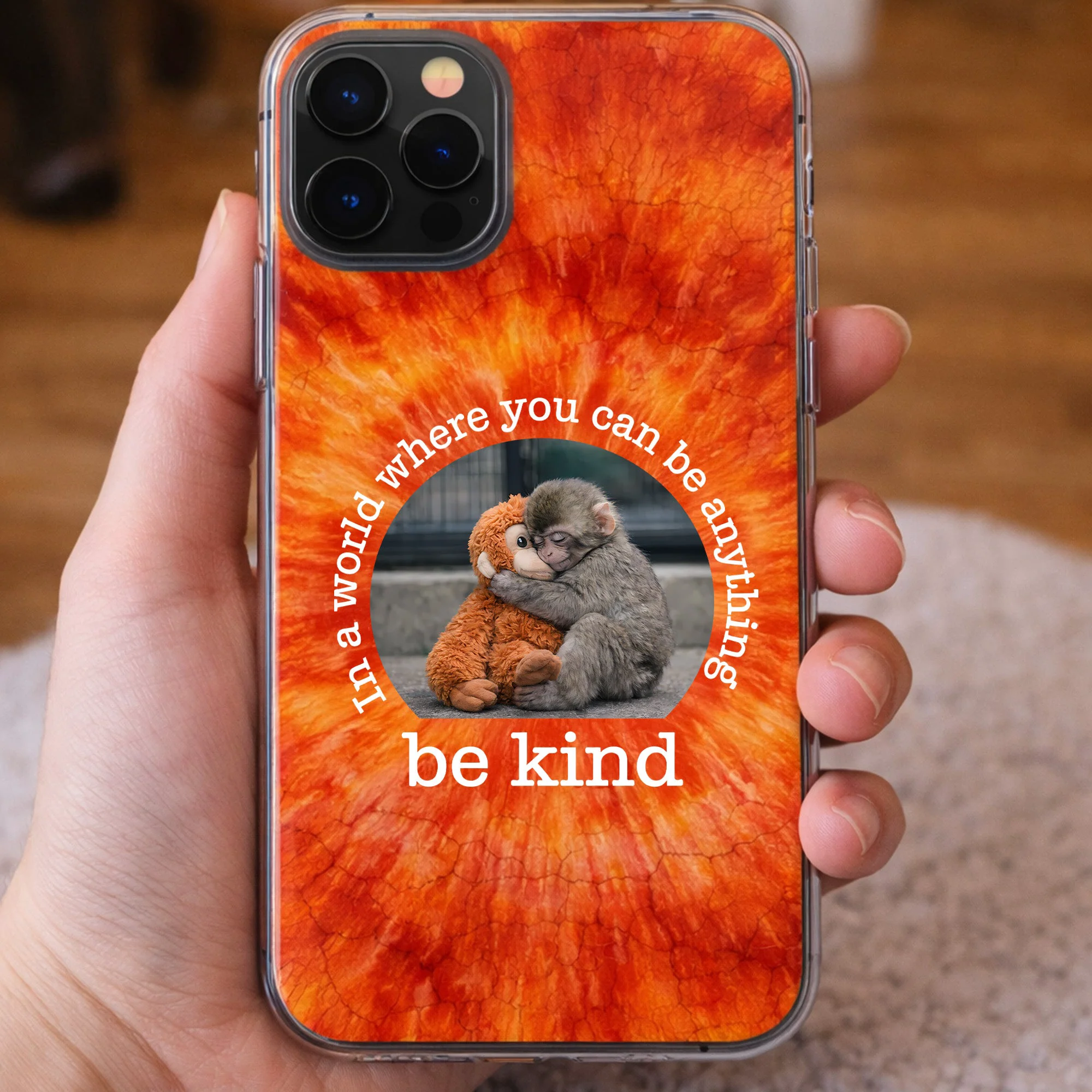 Baby Punch Monkey - Be Kind, Punch The Abandoned Baby Monkey Gift For Animal Lover - Personalized Phone Case - Image 2