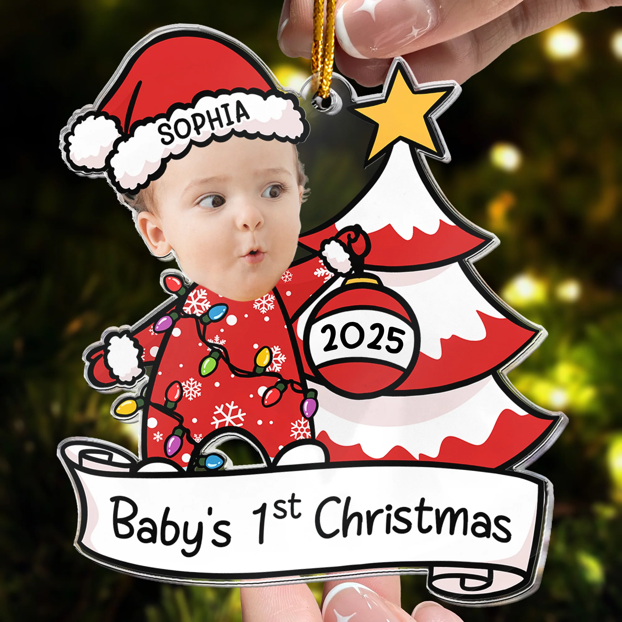 Baby's First Christmas - Personalized Acrylic Photo Ornament - Image 4