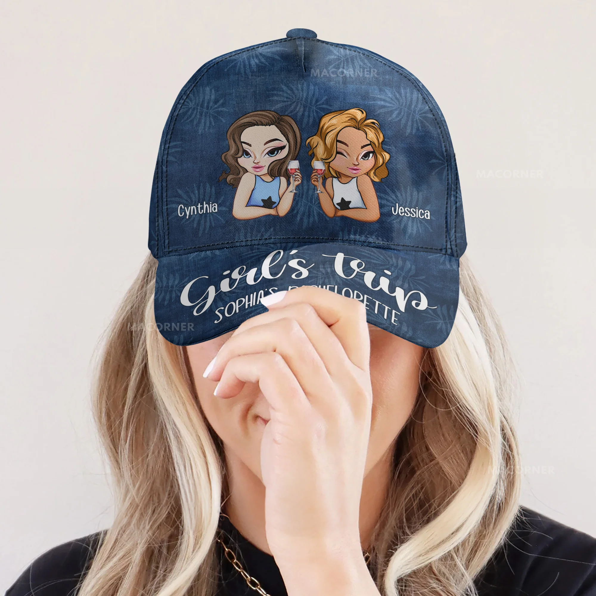 Bachelorette Party Girl's Trip Bridesmaid Gift - Personalized Classic Cap - Image 3