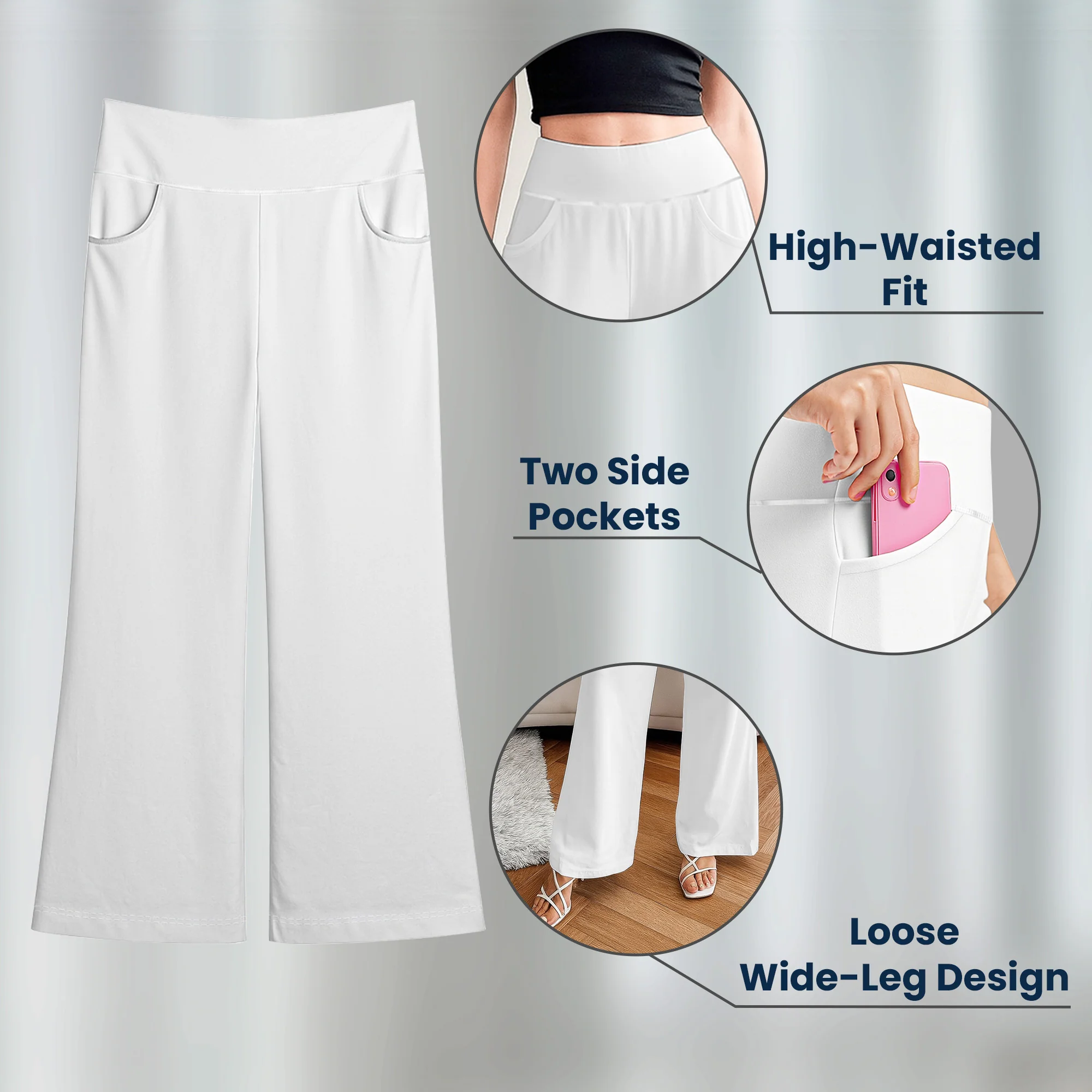 Bad B*tch Affirmation - Personalized Wide Leg Pants - Image 7