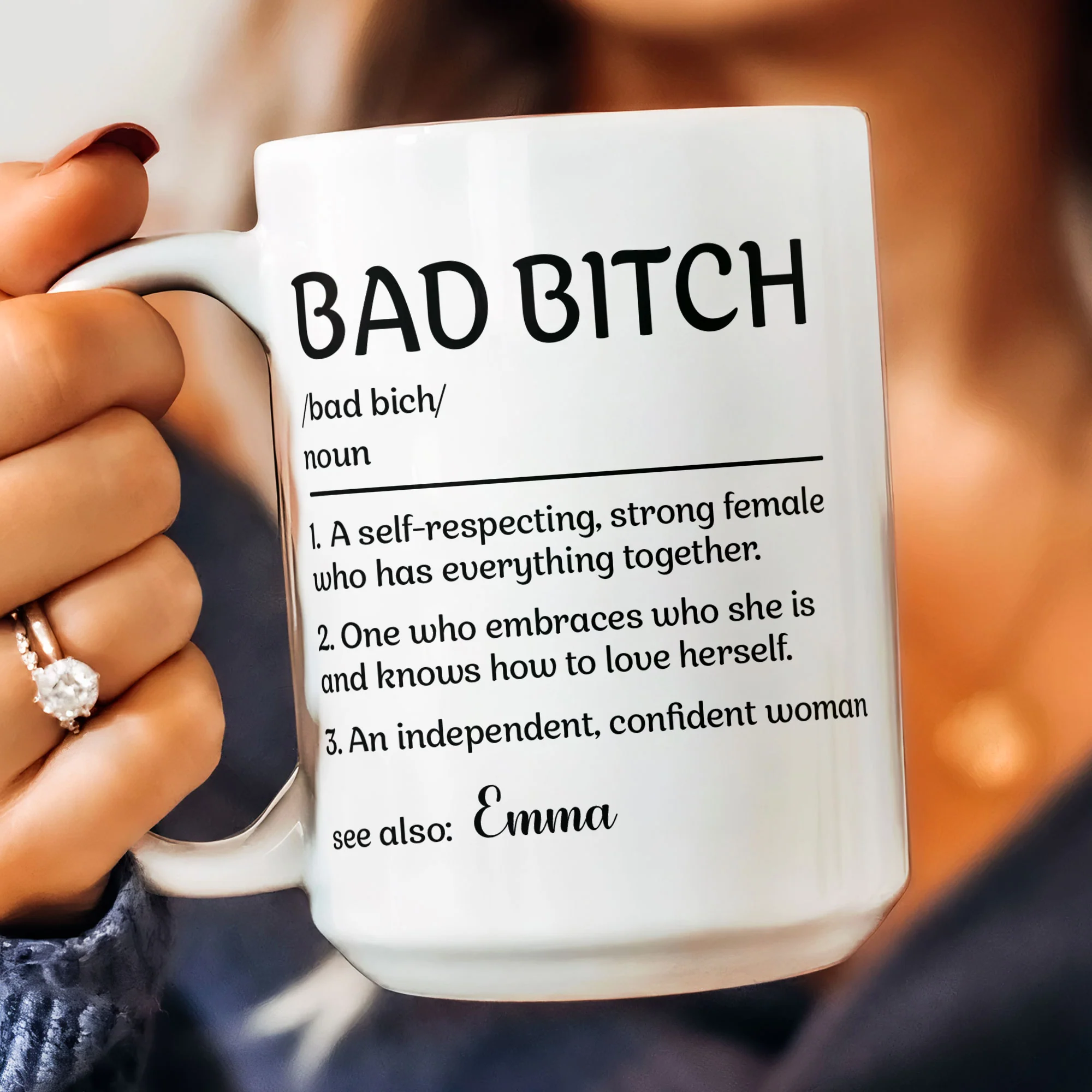 Bad B*tch Definition Funny Mug - Personalized Mug - Image 5