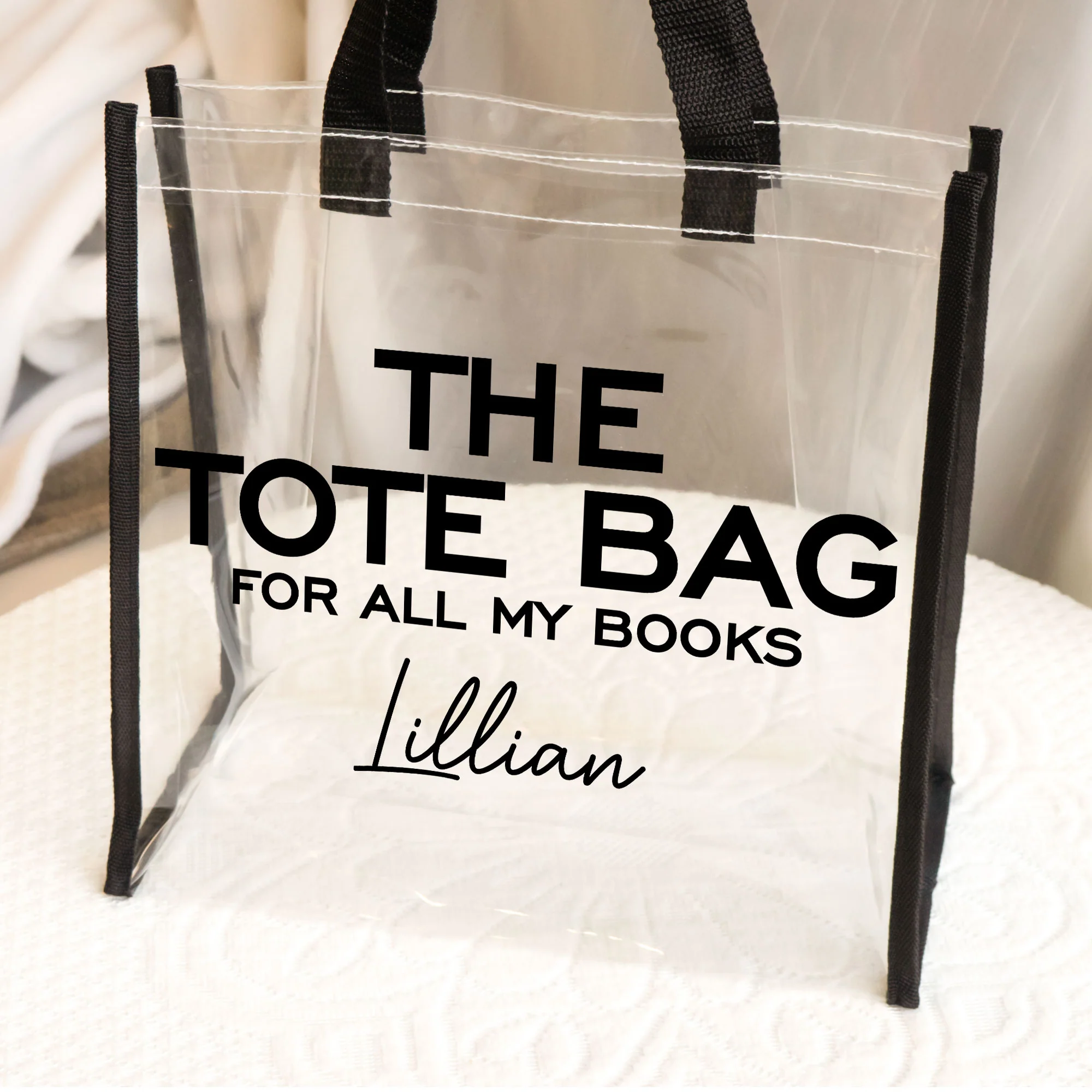 Bag For All My Books - Custom Clear Tote Bag - Image 2