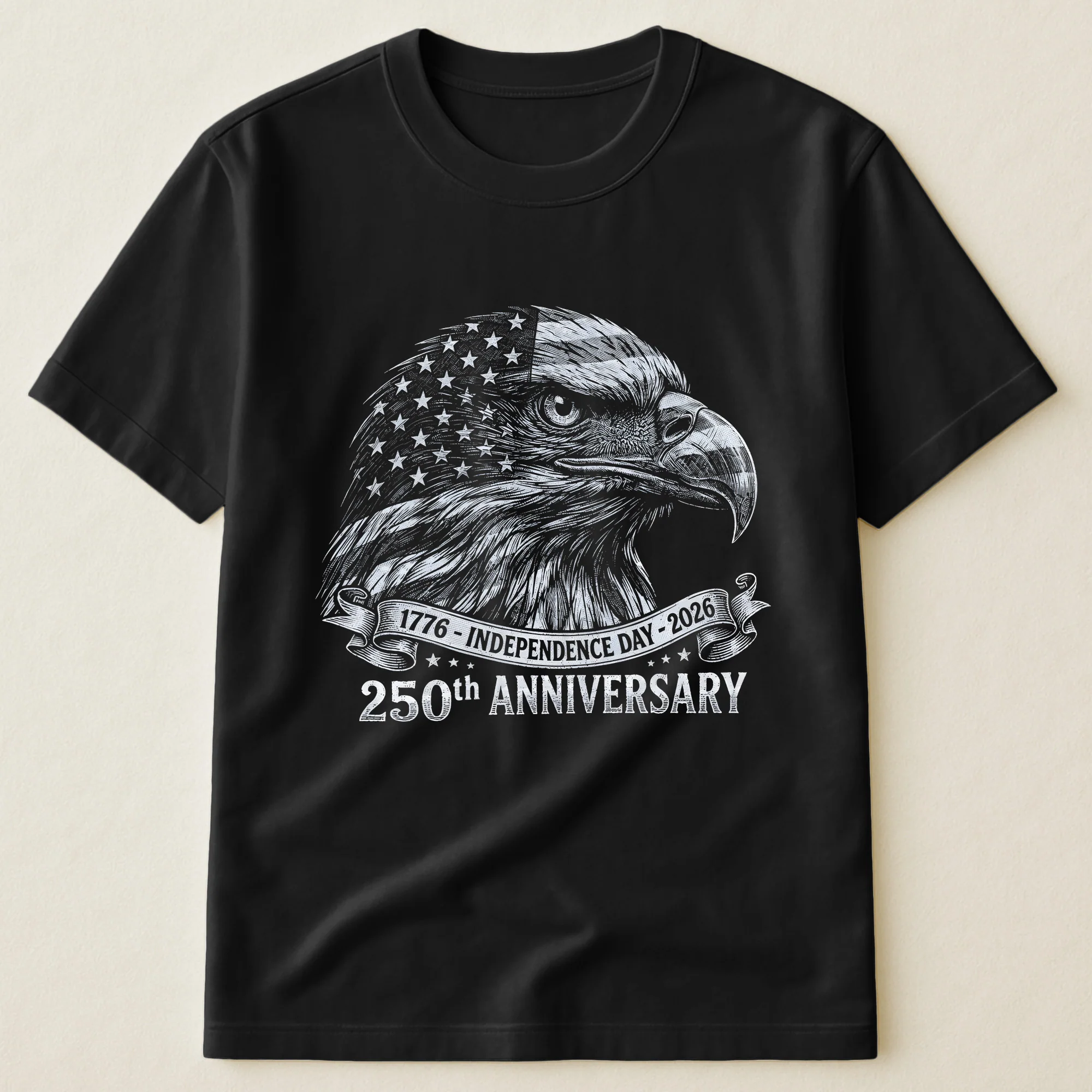 Bald Eagle Usa 250Th Anniversary Monochrome - Shirt - Image 10
