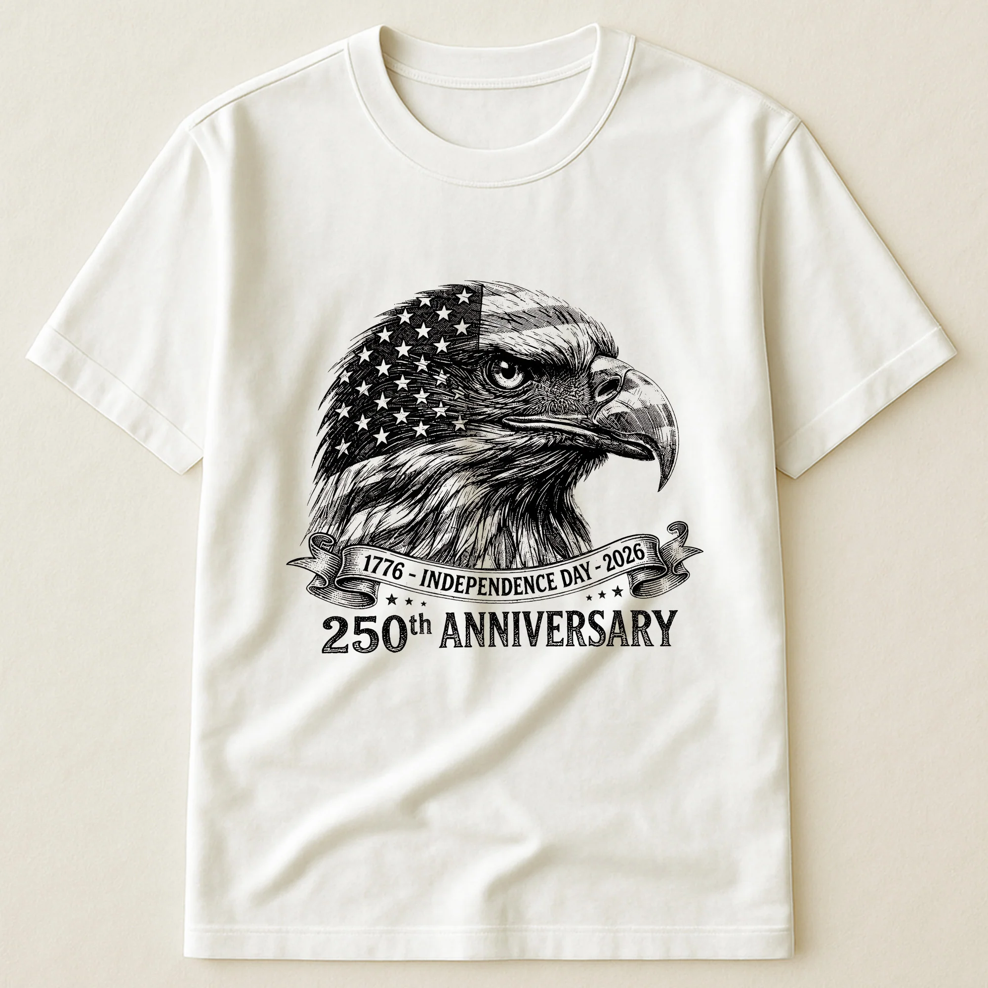 Bald Eagle Usa 250Th Anniversary Monochrome - Shirt - Image 13