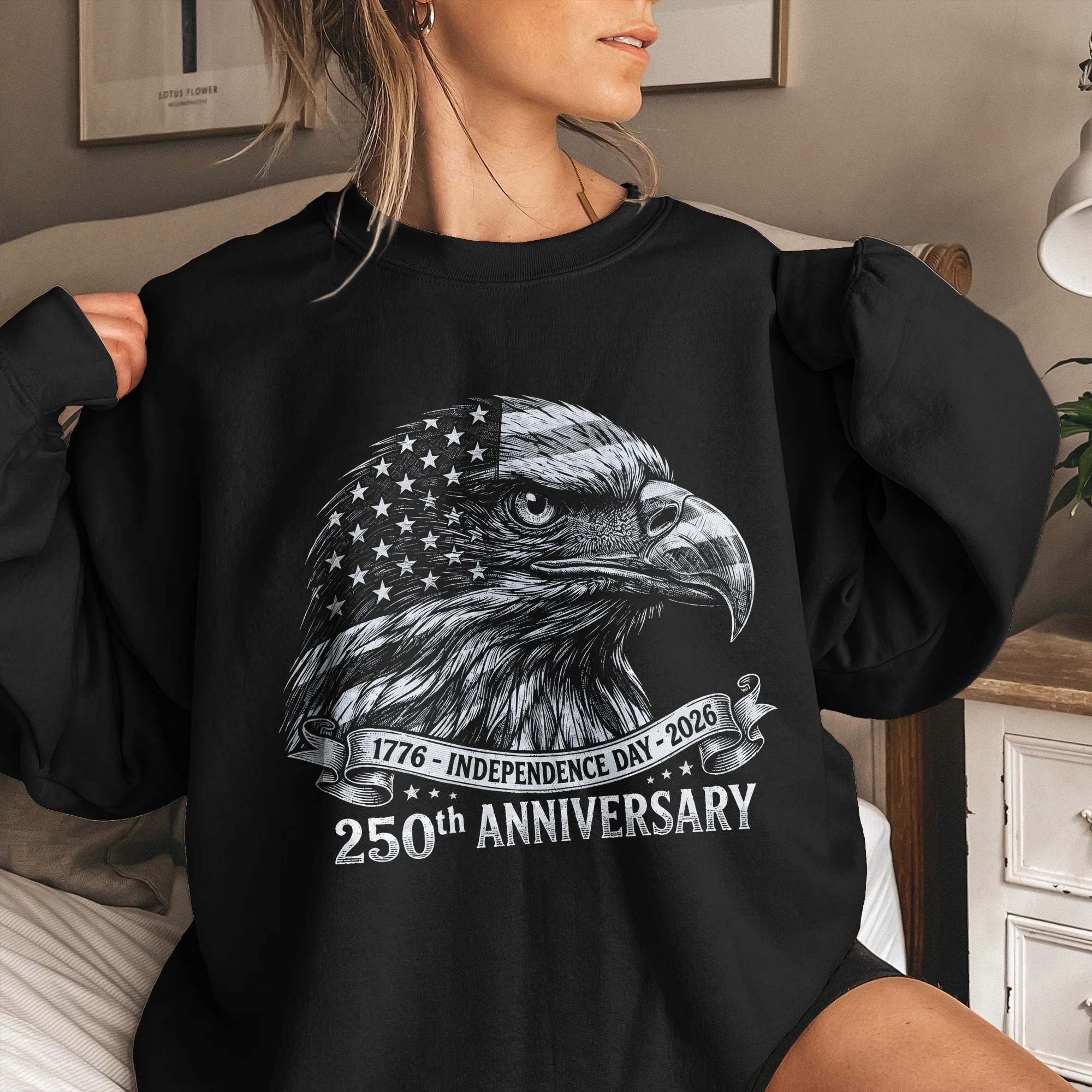 Bald Eagle Usa 250Th Anniversary Monochrome - Shirt - Image 5