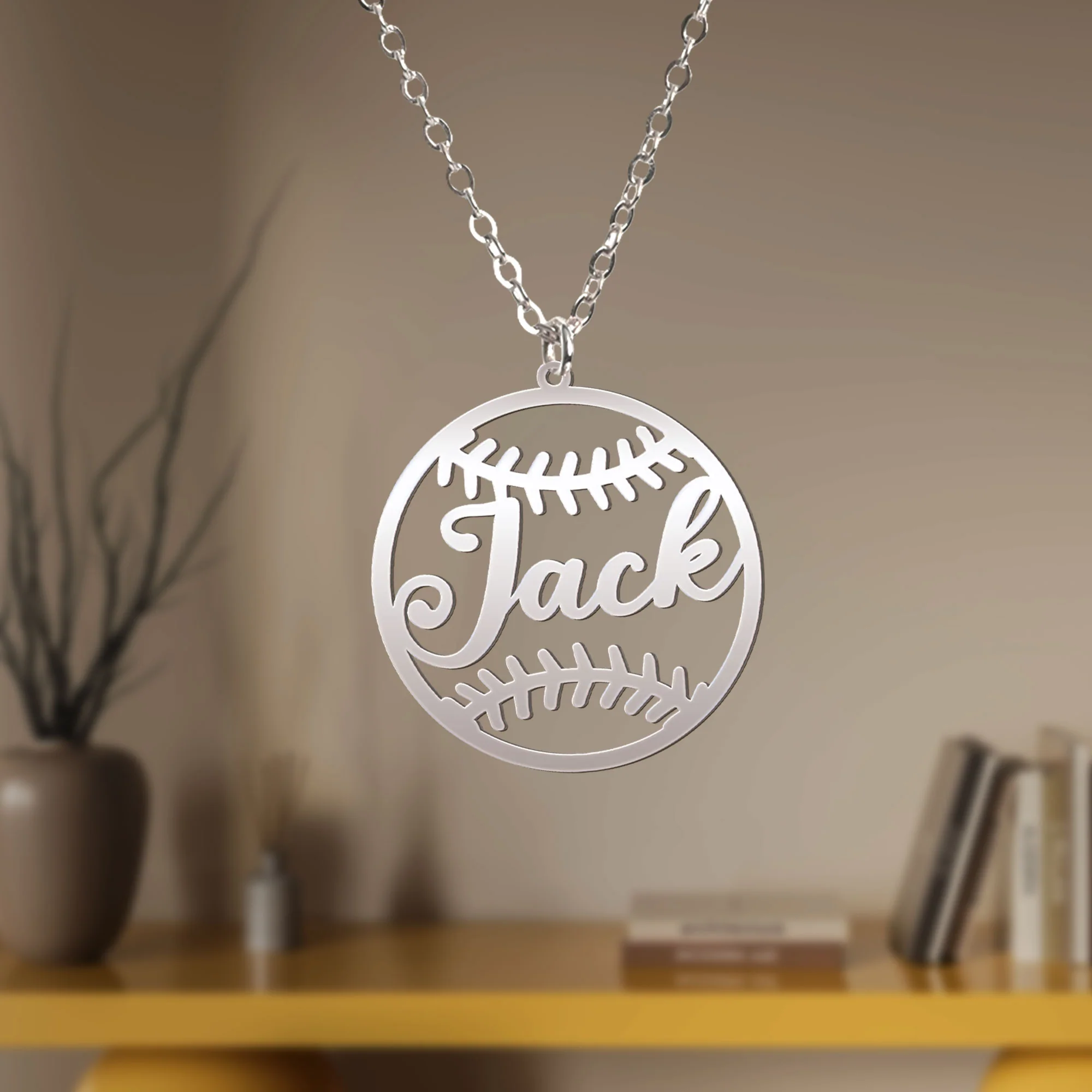Baseball And Softball Pattern - Custom Name Necklace - Image 4