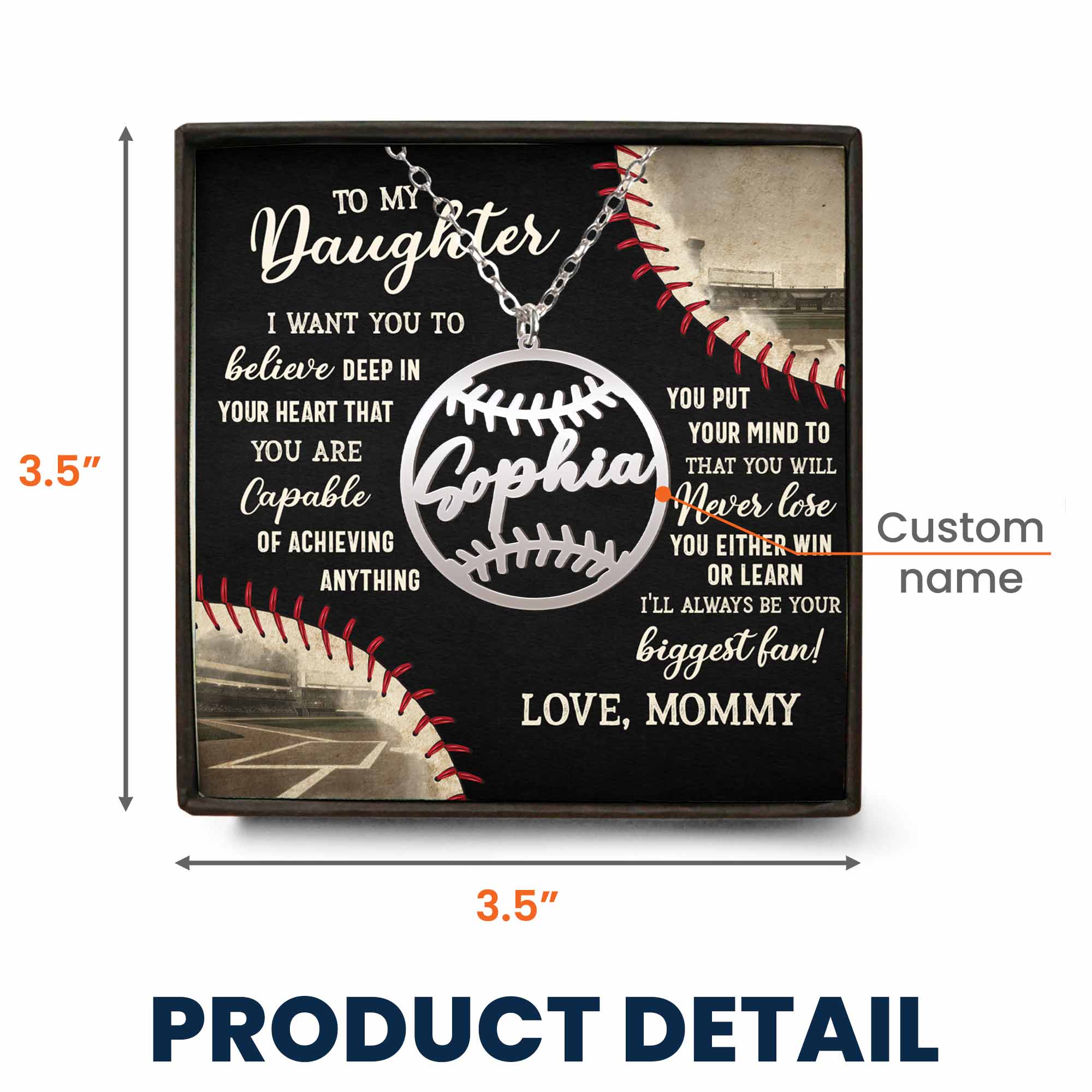 Baseball And Softball Pattern - Custom Name Necklace - Image 5