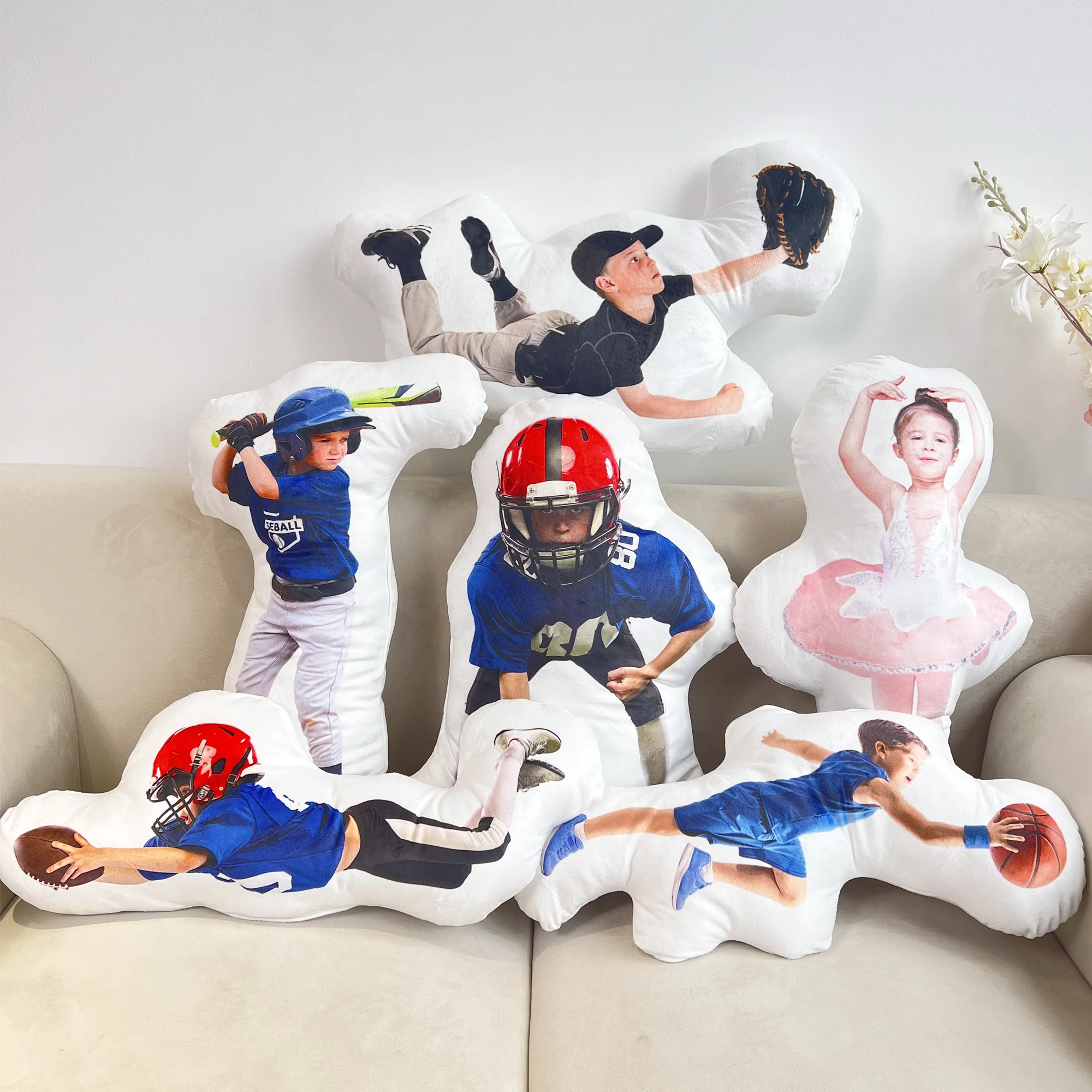 Baseball Boys Girls Gifts For Son Daughter Grandkids - Personalized Photo Custom Shaped Pillow - Image 2