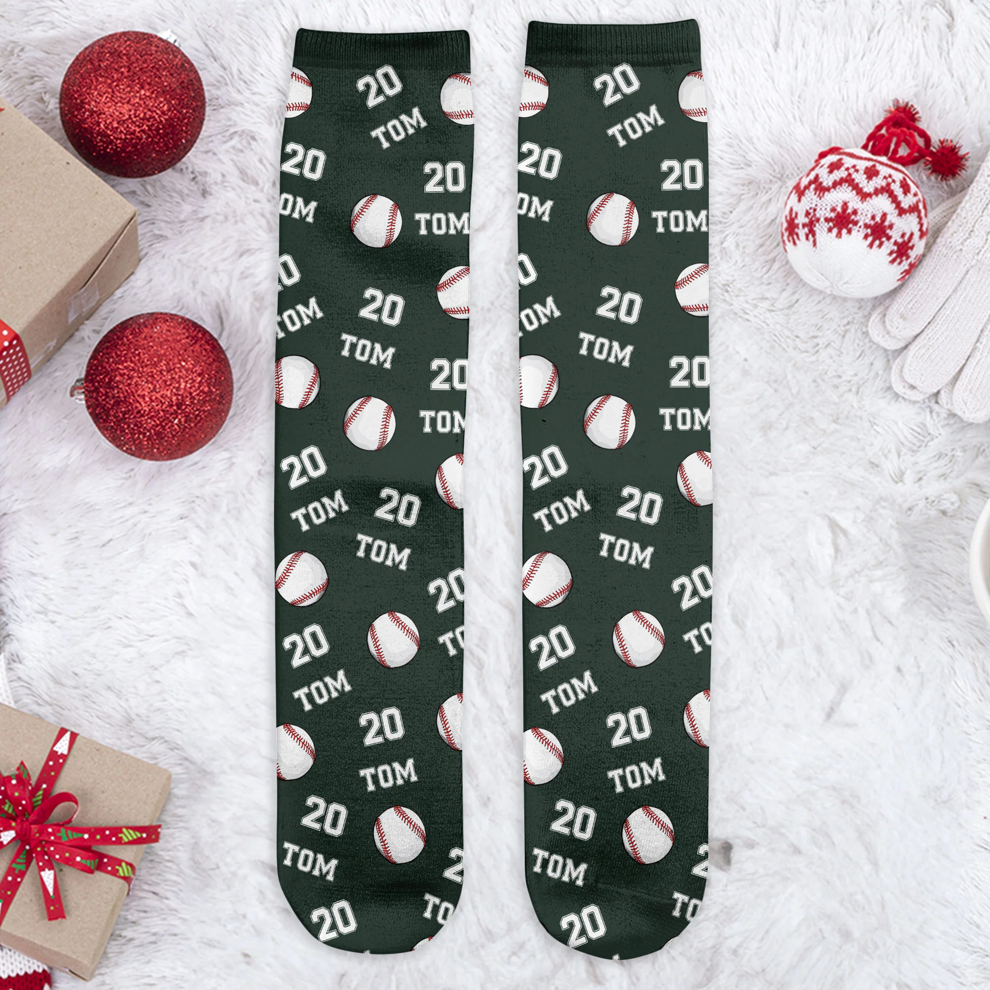 Baseball Custom Name, Number - Personalized Crew Socks - Image 5