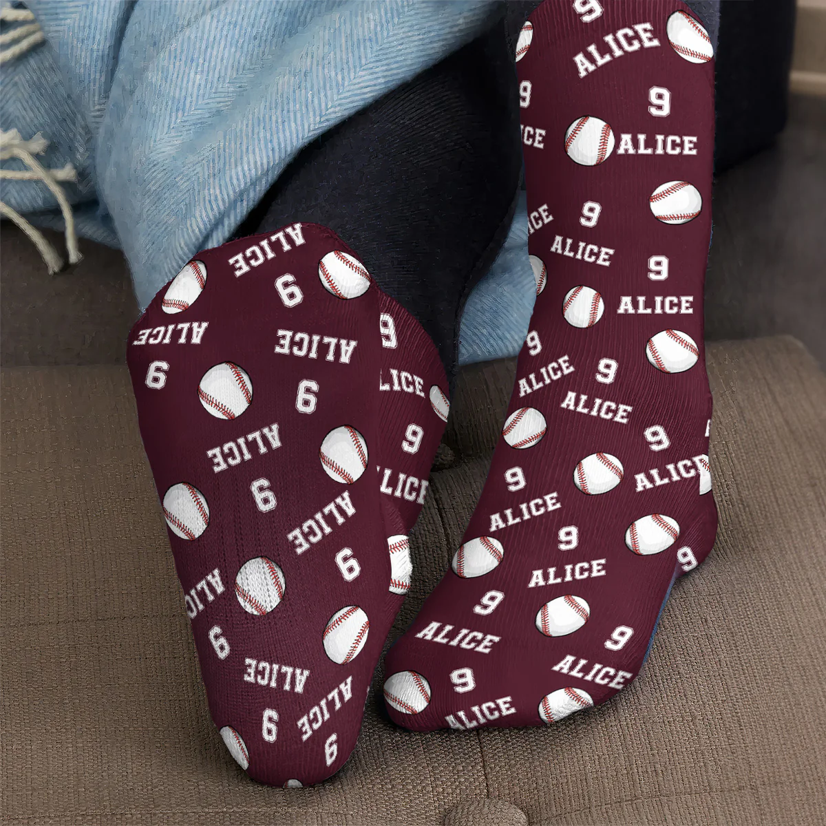 Baseball Custom Name, Number - Personalized Crew Socks - Image 6