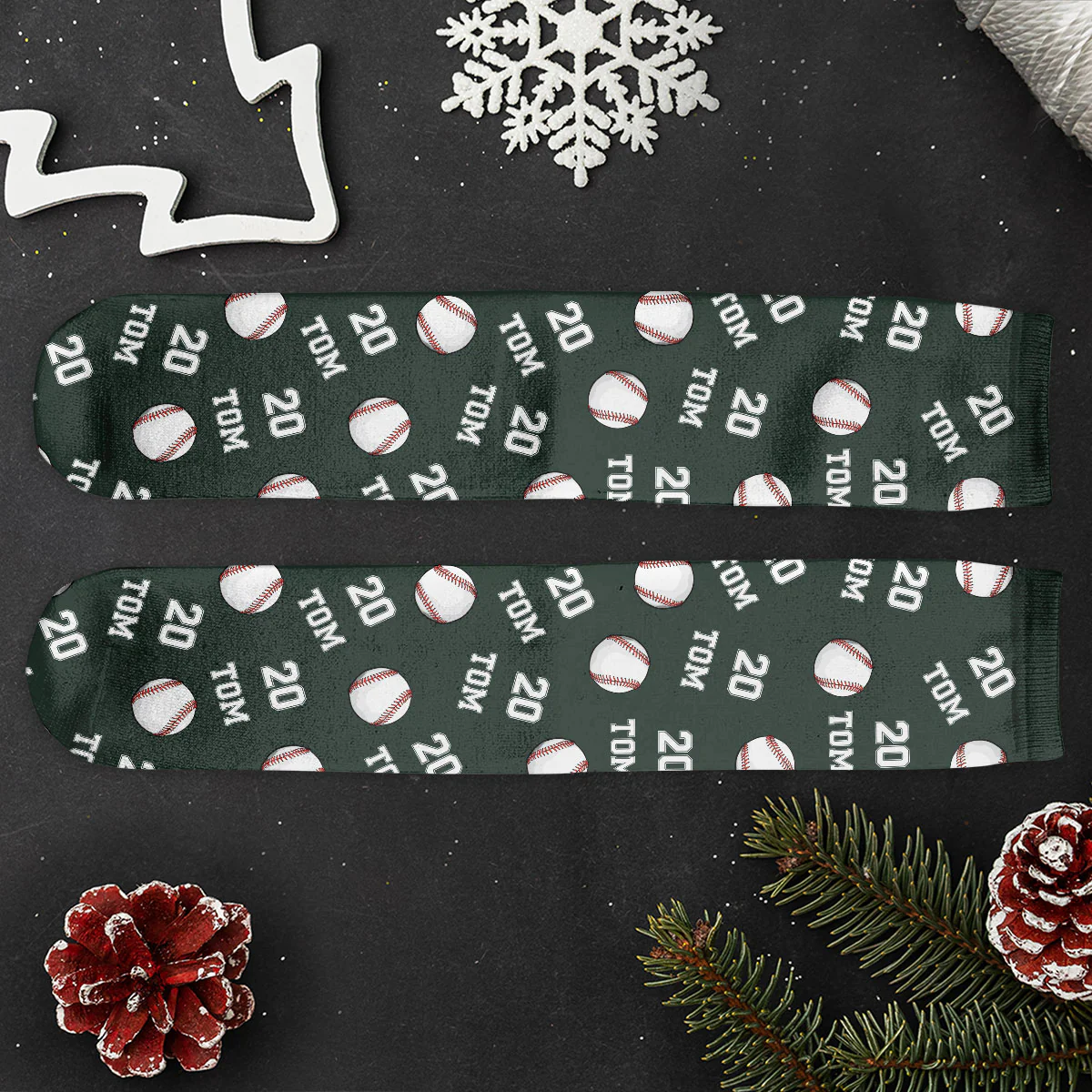 Baseball Custom Name, Number - Personalized Crew Socks - Image 7