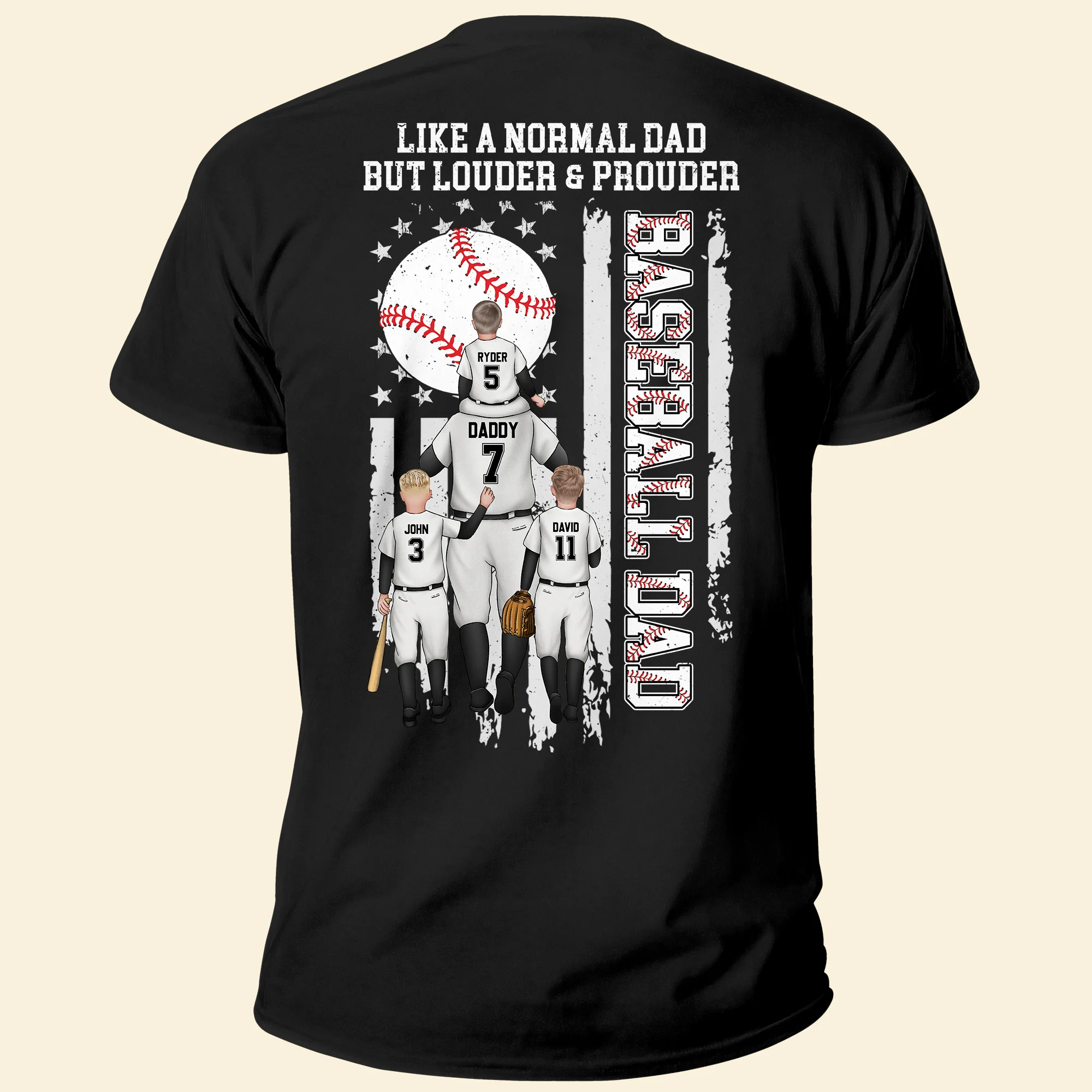 Baseball Dad Like A Normal Dad - Personalized Shirt - Image 5