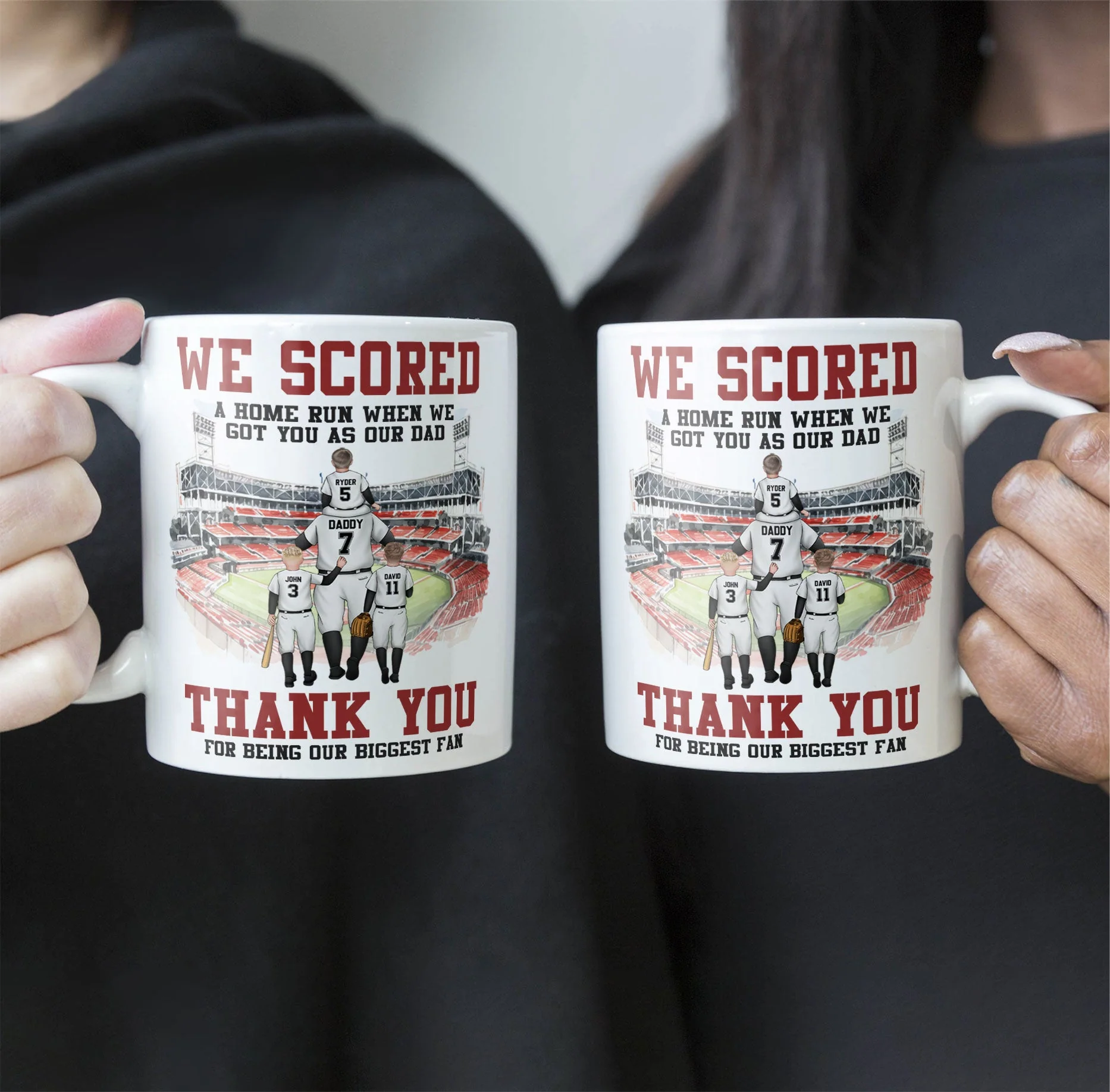 Baseball Dad We Scored A Home Run When We Got You - Personalized Mug - Image 4
