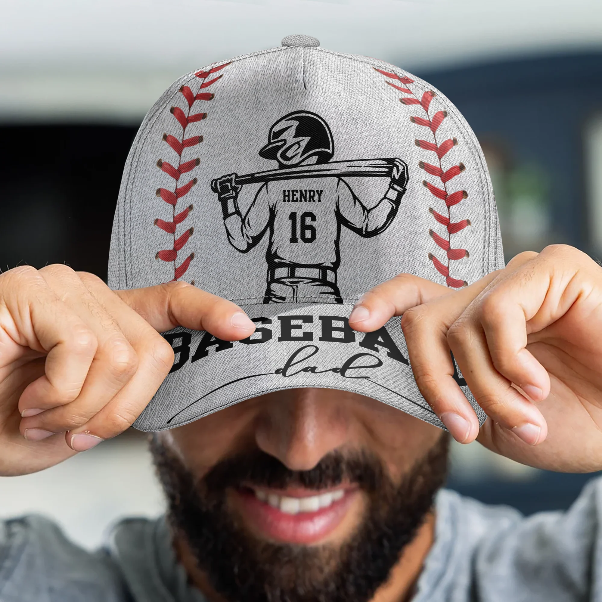Baseball Mom, Dad - Personalized Cap - Image 4