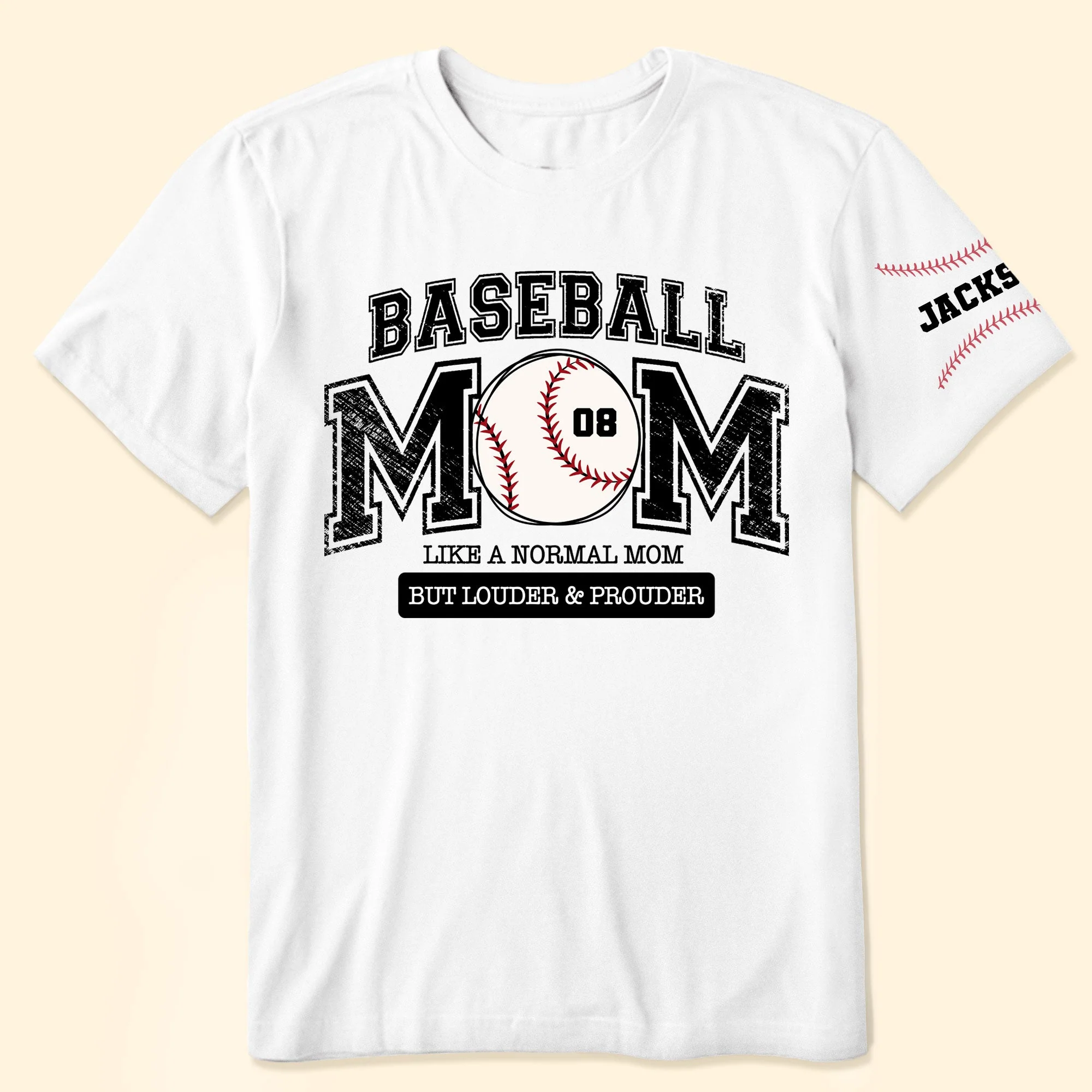 Baseball Mom Like A Normal Mom But Louder Prouder Custom Name - Personalized Shirt - Image 2