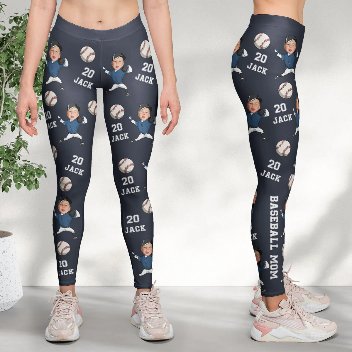 Baseball Mom - Personalized Photo Leggings