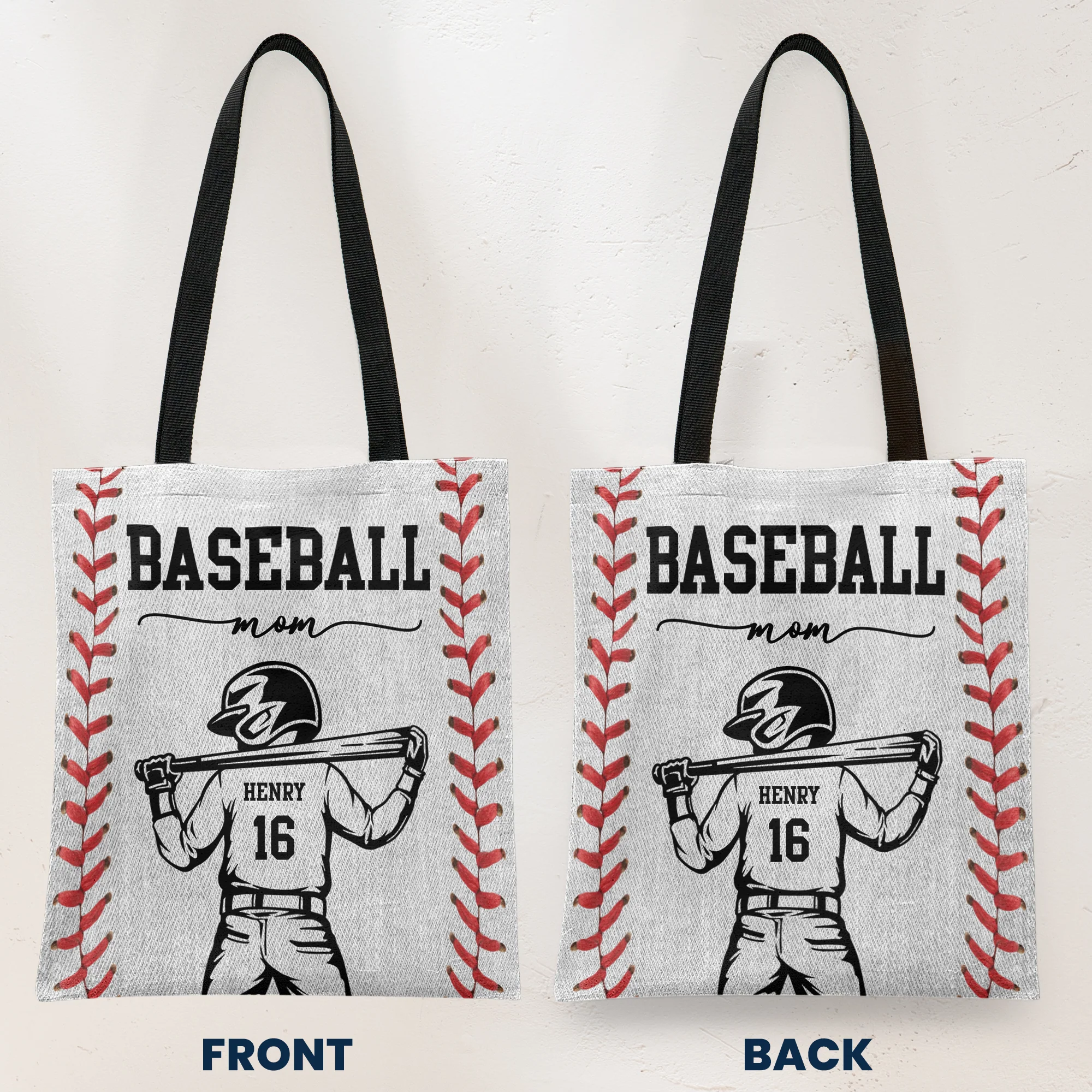 Baseball Mom That's My Kid - Personalized Tote Bag - Image 2