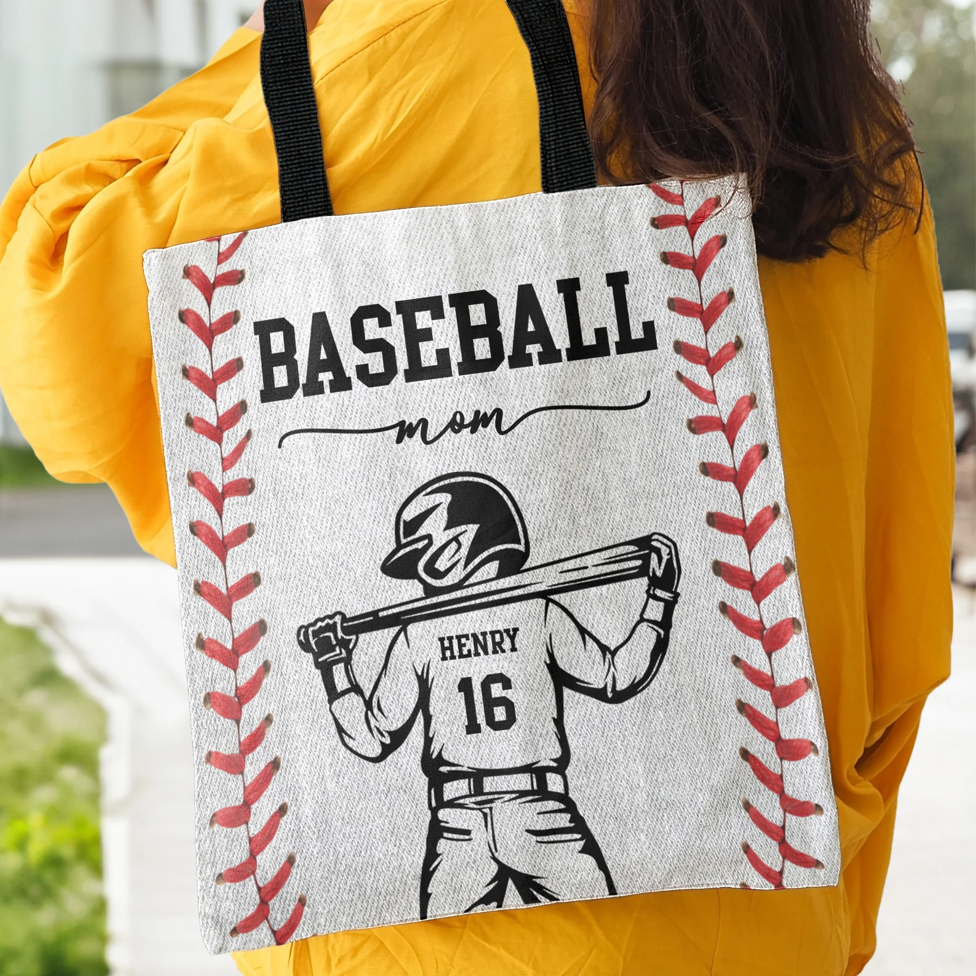Baseball Mom That's My Kid - Personalized Tote Bag - Image 4